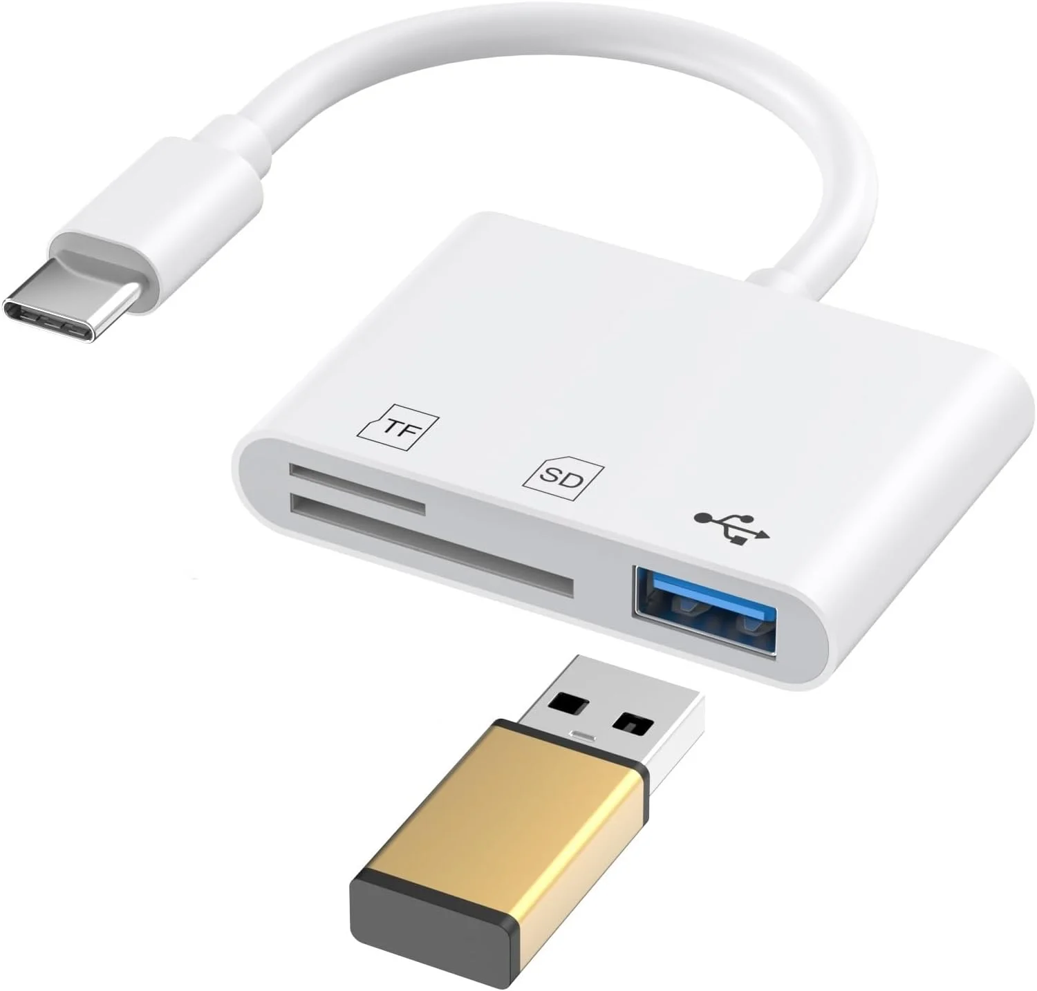 کارت خوان USB C SD، آداپتور کارت حافظه USB-C به SD برای آیپد/مک/لپ تاپ، آداپتور کارت حافظه دوگانه USBC/Type C برای آیپد پرو ایر مینی، مک بوک پرو ایر، برای سامسونگ گلکسی، MicroSD