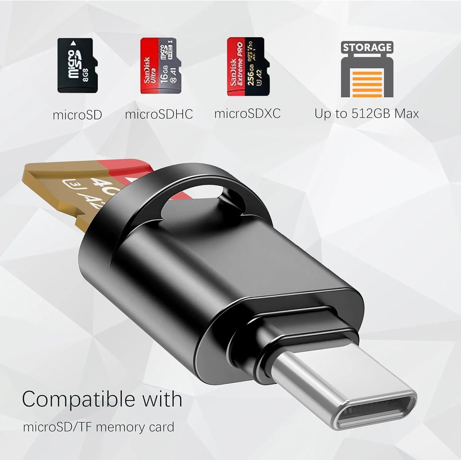 کارت خوان میکرو SD با پورت USB-C برای گوشی اندروید، دوربین، لپ تاپ با جاکلیدی، کارت خوان کوچک فلزی Type-C (مشکی) کارت خوان میکرو SD با پورت USB-C برای گوشی اندروید، دوربین، لپ تاپ با جاکلیدی، کارت خوان کوچک فلزی Type-C (مشکی)