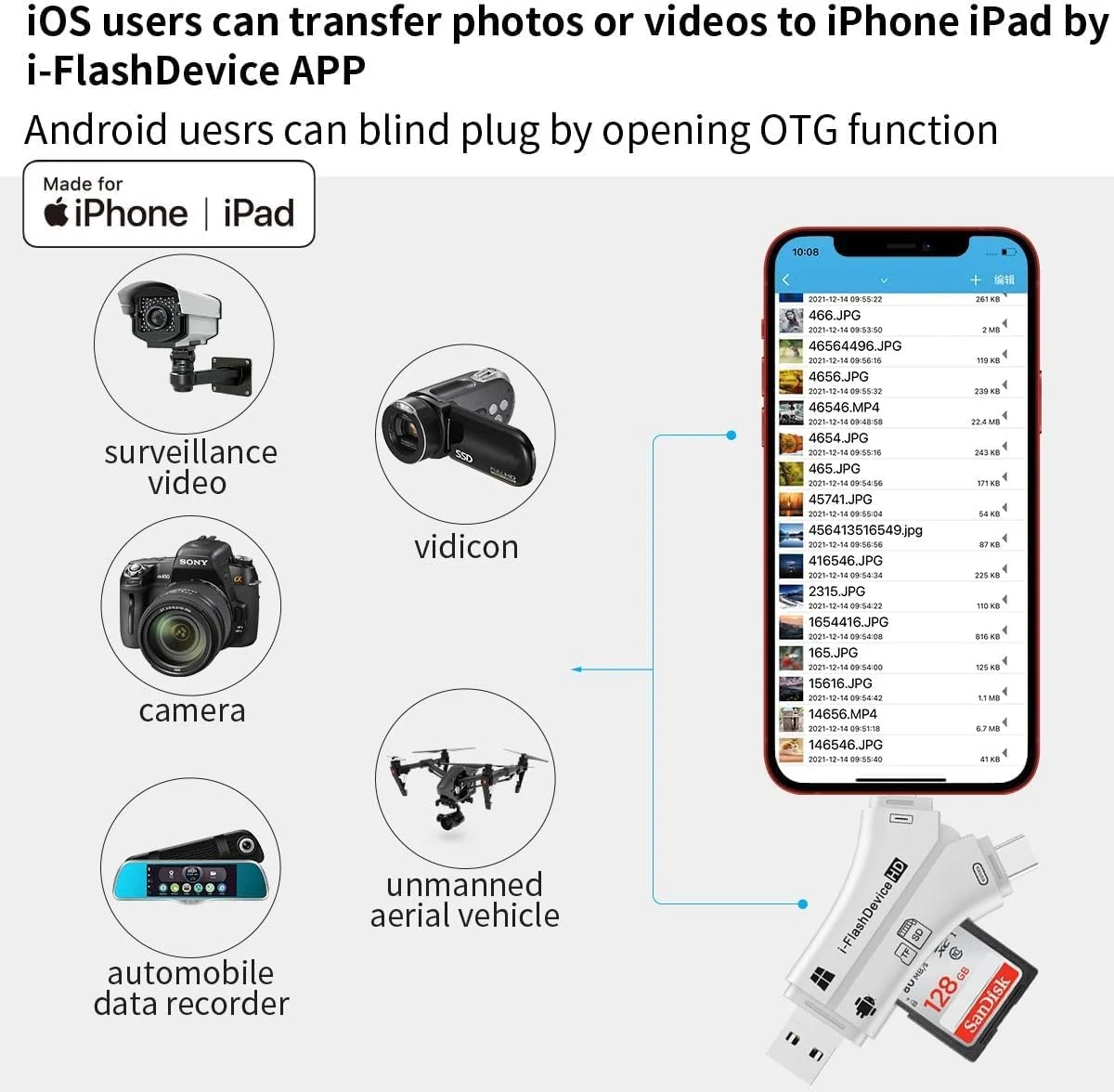 کارت خوان 4 در 1 USB 3.0 SD/Micro SD برای آیفون، آیپد، اندروید، مک، کامپیوتر، دوربین، نمایشگر دوربین تریل، آداپتور کارت حافظه قابل حمل برای شارژ آیفون/آیپد (سفید) کارت خوان 4 در 1 USB 3.0 SD/Micro SD برای آیفون، آیپد، اندروید، مک، کامپیوتر، دوربین، نمایشگر دوربین تریل، آداپتور کارت حافظه قابل حمل برای شارژ آیفون/آیپد (سفید)