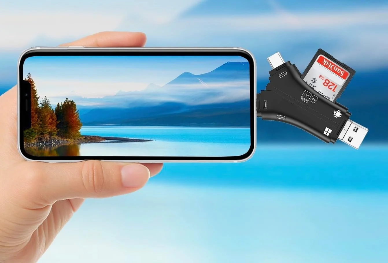 کارت خوان SD برای آیفون/آیپد/اندروید/مک/کامپیوتر/دوربین، کارت خوان میکرو SD 4 در 1، نمایشگر دوربین تریل، آداپتور کارت حافظه قابل حمل SDCard برای کارت های SD و TF (سفید) کارت خوان SD برای آیفون/آیپد/اندروید/مک/کامپیوتر/دوربین، کارت خوان میکرو SD 4 در 1، نمایشگر دوربین تریل، آداپتور کارت حافظه قابل حمل SDCard برای کارت های SD و TF (سفید)