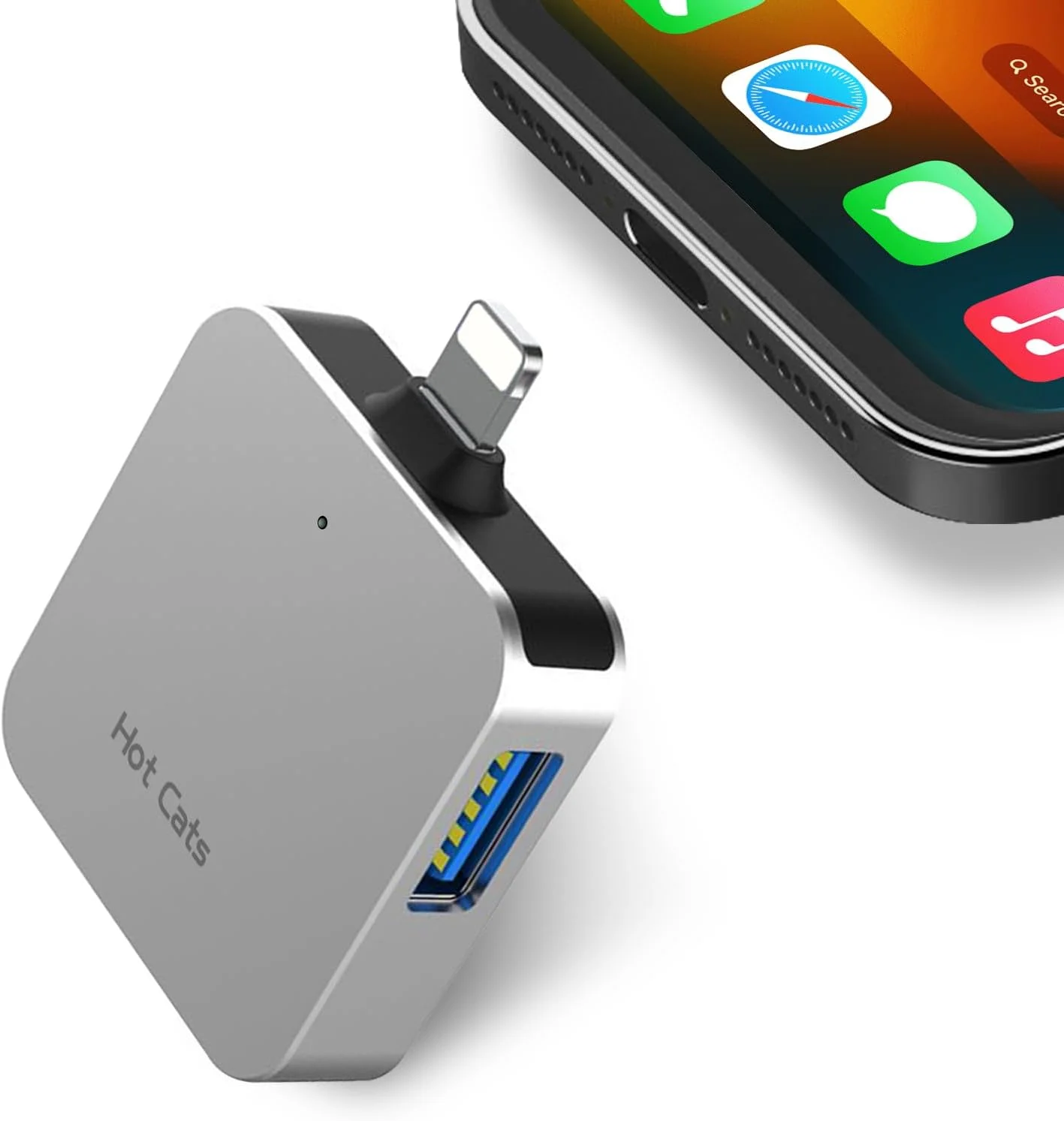 مینی کارت خوان SD برای آیفون، کارت خوان حافظه با آداپتور دوربین USB، اتصال و پخش، نمایشگر دوربین بازی، پشتیبانی از کارت SD و TF، آداپتور کارت MicroSD برای آیپد، بدون نیاز به برنامه