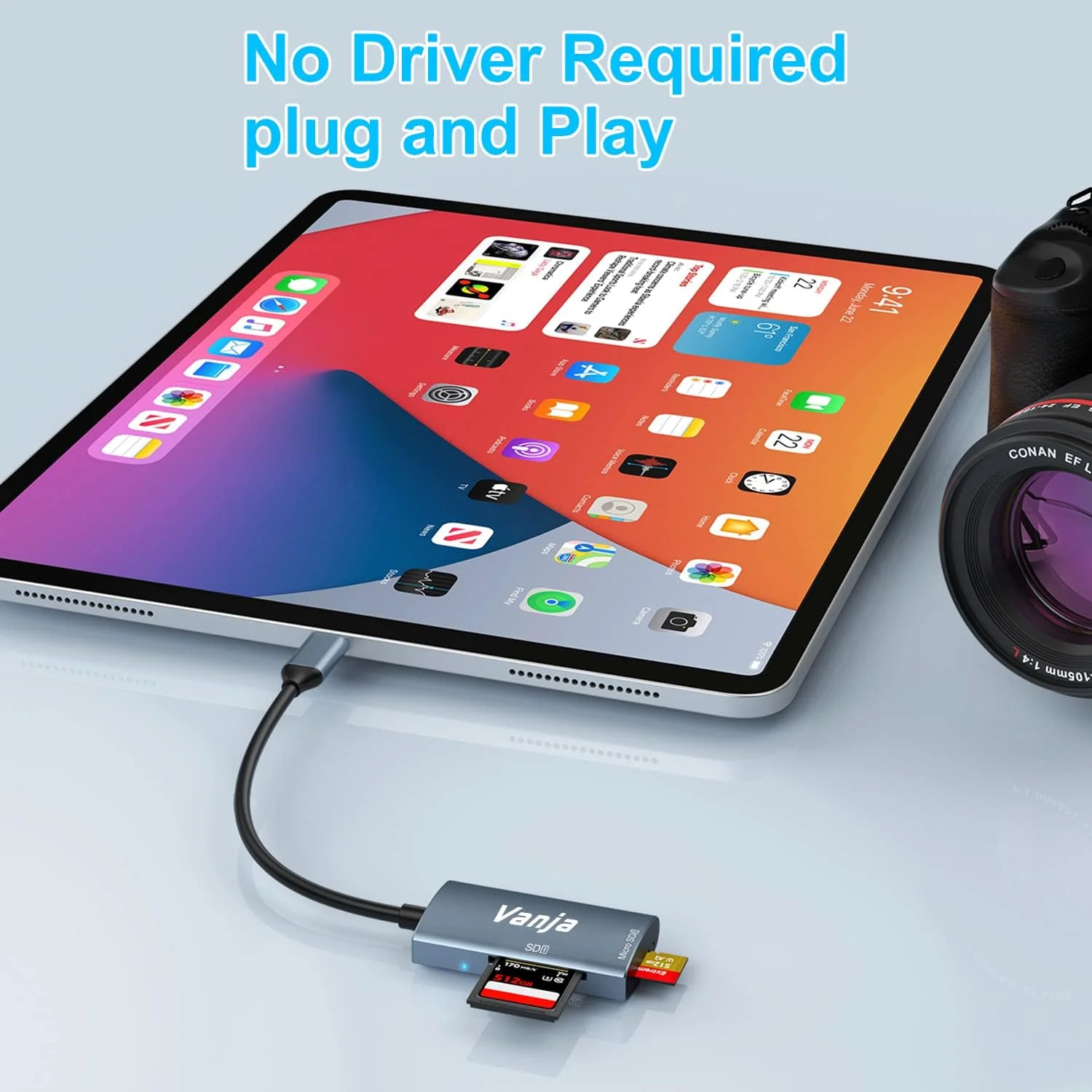 کارت خوان SD ونیا USB C، آداپتور کارت Micro SD با سرعت بالا USB 3.0 برای SD SDXC SDHC MicroSD | سازگار با آیفون 17/16/15، مک بوک پرو/ایر، آیپد پرو، لپ تاپ، تلفن های هوشمند گلکسی کارت خوان SD ونیا USB C، آداپتور کارت Micro SD با سرعت بالا USB 3.0 برای SD SDXC SDHC MicroSD | سازگار با آیفون 17/16/15، مک بوک پرو/ایر، آیپد پرو، لپ تاپ، تلفن های هوشمند گلکسی