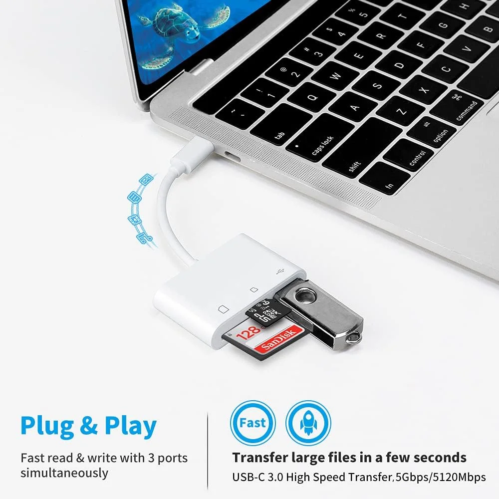 آداپتور کارت خوان USB C به SD، آداپتور کارت خوان Micro SD TF نوع C، آداپتور کارت خوان حافظه دوربین USB نوع C 3 در 1 برای New Pad Pro MacBook Pro و سایر دستگاه های UBC C آداپتور کارت خوان USB C به SD، آداپتور کارت خوان Micro SD TF نوع C، آداپتور کارت خوان حافظه دوربین USB نوع C 3 در 1 برای New Pad Pro MacBook Pro و سایر دستگاه های UBC C