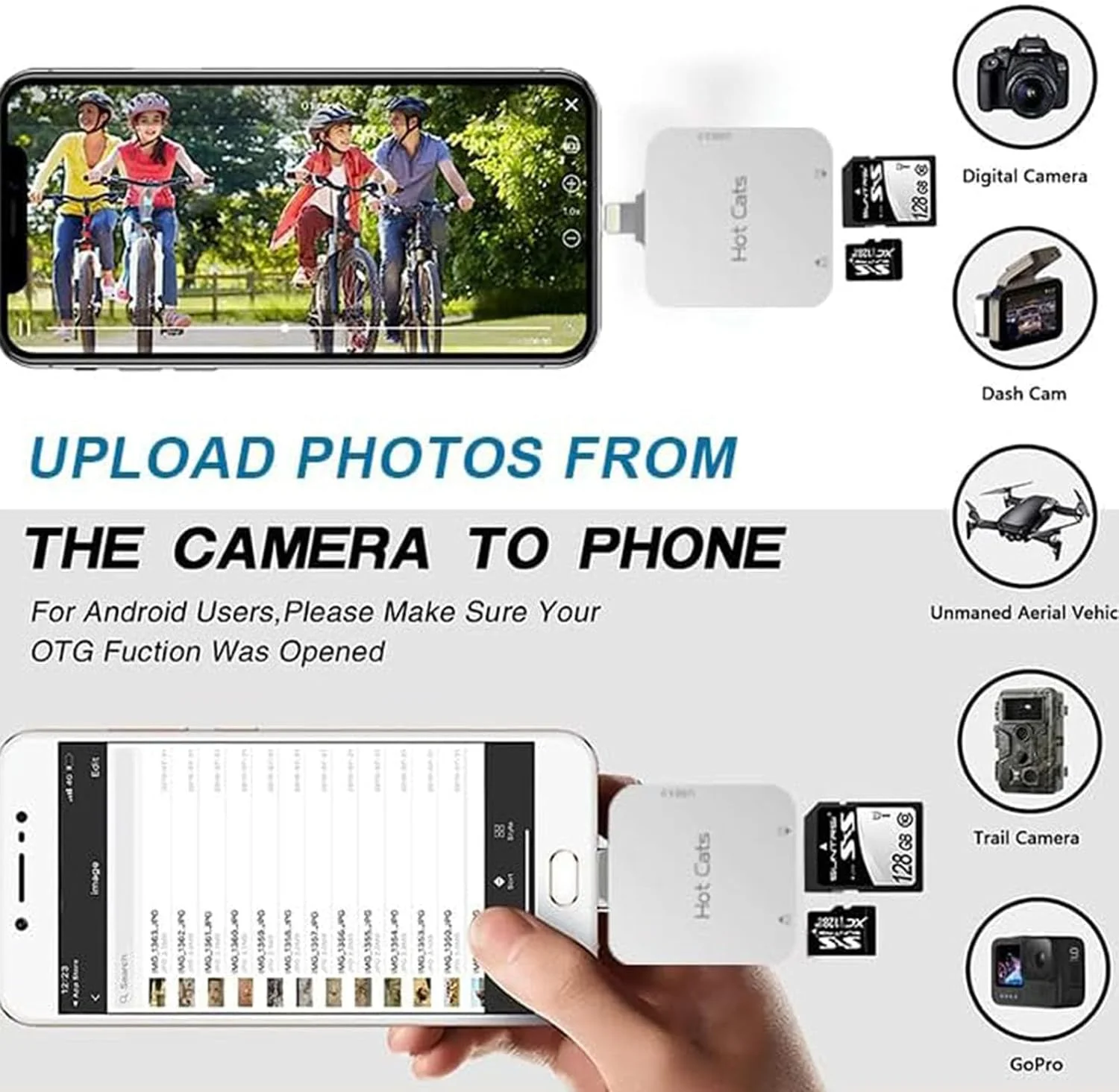 مینی کارت خوان SD برای آیفون، کارت خوان حافظه با آداپتور دوربین USB، اتصال و پخش، نمایشگر دوربین بازی، پشتیبانی از کارت SD و TF، آداپتور کارت MicroSD برای آیپد، بدون نیاز به برنامه مینی کارت خوان SD برای آیفون، کارت خوان حافظه با آداپتور دوربین USB، اتصال و پخش، نمایشگر دوربین بازی، پشتیبانی از کارت SD و TF، آداپتور کارت MicroSD برای آیپد، بدون نیاز به برنامه