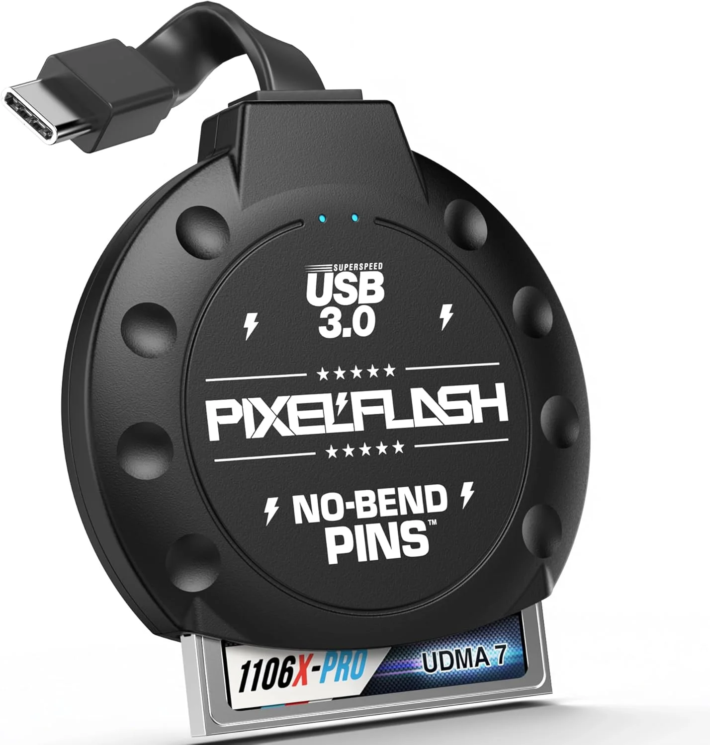 کارت خوان حافظه فشرده PixelFlash CF با پورت USB نوع C (مشکی) - کارت خوان حافظه فشرده با کابل USB 3.1 نوع C، سرعت انتقال فایل 5 گیگابیت بر ثانیه، فناوری پین های بدون خمش، پشتیبانی از UDMA-7، بدنه ضد لغزش و ضد خش کارت خوان حافظه فشرده PixelFlash CF با پورت USB نوع C (مشکی) - کارت خوان حافظه فشرده با کابل USB 3.1 نوع C، سرعت انتقال فایل 5 گیگابیت بر ثانیه، فناوری پین های بدون خمش، پشتیبانی از UDMA-7، بدنه ضد لغزش و ضد خش