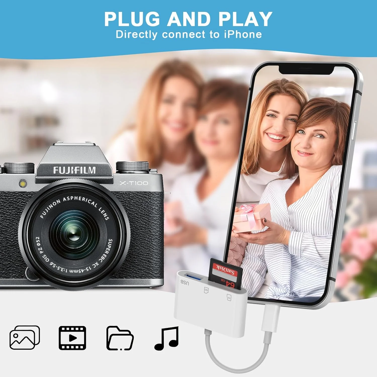 کارت خوان SD با پورت USB-C، آداپتور کارت حافظه USBC به Micro SD با دو درگاه به همراه آداپتور دوربین USB 2.0 برای دوربین دیجیتال، آیفون 15/16/17، آیپد، مک، مک بوک پرو/ایر، اندروید، لپ تاپ کارت خوان SD با پورت USB-C، آداپتور کارت حافظه USBC به Micro SD با دو درگاه به همراه آداپتور دوربین USB 2.0 برای دوربین دیجیتال، آیفون 15/16/17، آیپد، مک، مک بوک پرو/ایر، اندروید، لپ تاپ