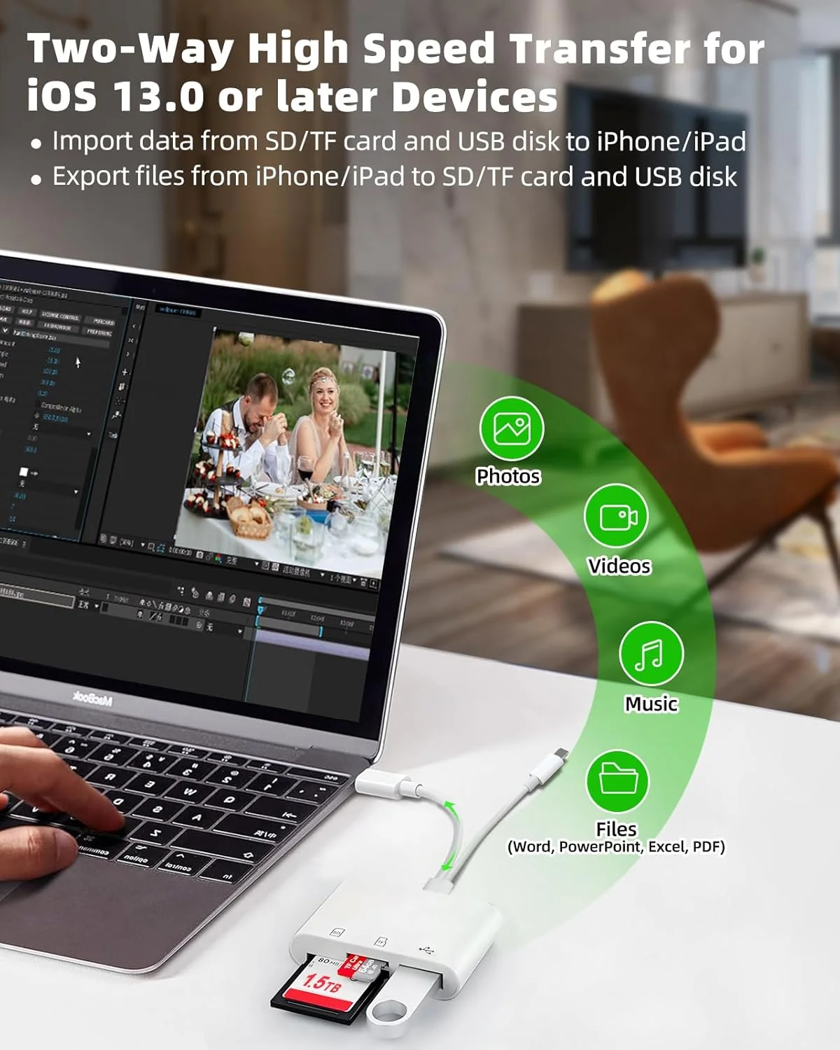 کارت خوان SD برای آیفون، آداپتور کارت حافظه USB C Micro SD، کارت خوان حافظه برای دوربین دیجیتال، نمایشگر کارت TF، سازگار با آیفون 16، مک بوک، لپ تاپ، کامپیوتر، اندروید کارت خوان SD برای آیفون، آداپتور کارت حافظه USB C Micro SD، کارت خوان حافظه برای دوربین دیجیتال، نمایشگر کارت TF، سازگار با آیفون 16، مک بوک، لپ تاپ، کامپیوتر، اندروید