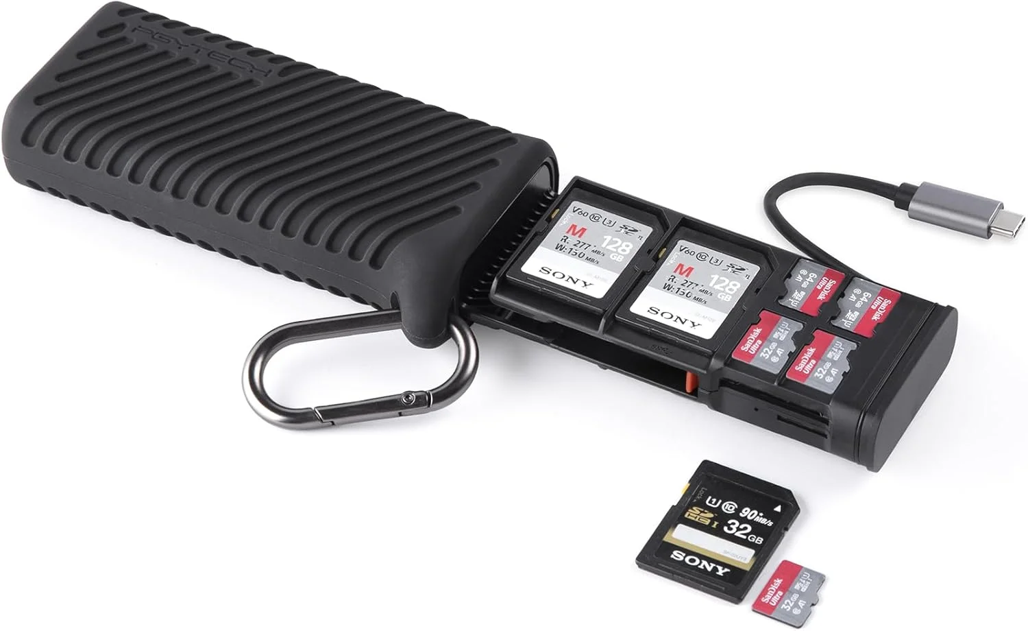 آداپتور کارت خوان دو منظوره پرسرعت PGYTECH CreateMate USB 3.1 Type-C UHS-II SD 4.0/Micro SD و نگهدارنده کارت حافظه برای دوربین ها، تلفن های هوشمند، پهپادها و دوربین های اکشن (مشکی، برای SD/Micro SD) آداپتور کارت خوان دو منظوره پرسرعت PGYTECH CreateMate USB 3.1 Type-C UHS-II SD 4.0/Micro SD و نگهدارنده کارت حافظه برای دوربین ها، تلفن های هوشمند، پهپادها و دوربین های اکشن (مشکی، برای SD/Micro SD)