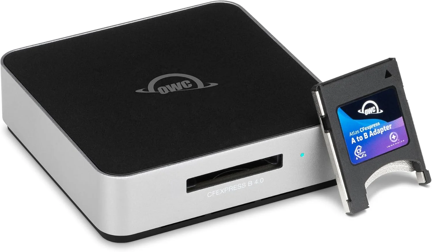 کارت خوان OWC Atlas USB4 CFexpress 4.0 Type B، پورت USB-C با سرعت 40 گیگابیت بر ثانیه، تغذیه از طریق USB، شامل آداپتور Type A به B برای انتقال سریع کارت های Type A، سرعت واقعی تا 5000 مگابایت بر ثانیه، کابل USB-C کارت خوان OWC Atlas USB4 CFexpress 4.0 Type B، پورت USB-C با سرعت 40 گیگابیت بر ثانیه، تغذیه از طریق USB، شامل آداپتور Type A به B برای انتقال سریع کارت های Type A، سرعت واقعی تا 5000 مگابایت بر ثانیه، کابل USB-C