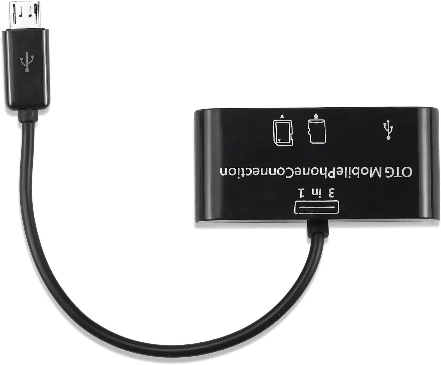 آداپتور میزبان OTG میکرو USB سه در یک، هاب کارت خوان SD، کارت خوان دوربین، میزبان اتصال تلفن همراه OTG، کیت آداپتور کارت SD USB 2.0 برای اندروید/کامپیوتر/چاپگر (1 بسته)