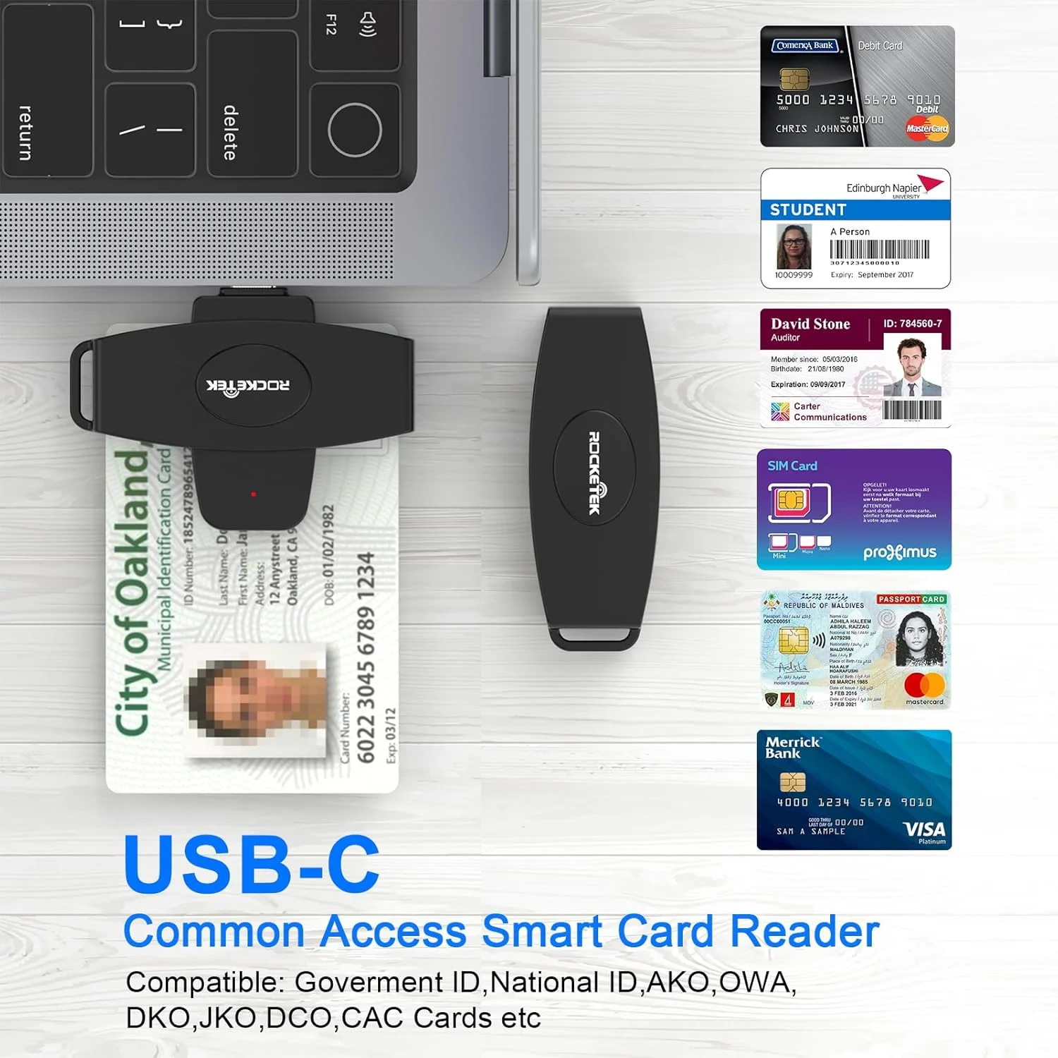 کارت خوان هوشمند USB C DOD نظامی برای کارت های شناسایی، سازگار با سیستم عامل های مک، ویندوز و لینوکس کارت خوان هوشمند USB C DOD نظامی برای کارت های شناسایی، سازگار با سیستم عامل های مک، ویندوز و لینوکس