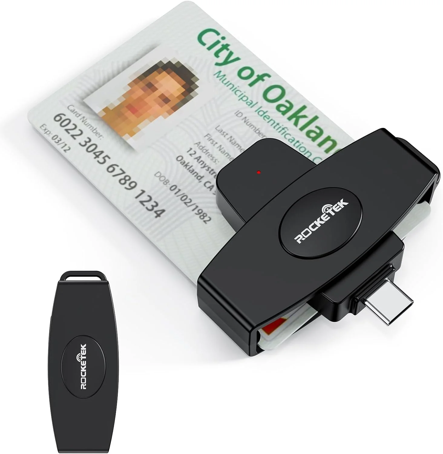 کارت خوان Type C CAC، کارت خوان USB C نظامی DOD، کارت خوان هوشمند Type C کوچک قابل حمل، کارت خوان سیم کارت سازگار با ویندوز و مک