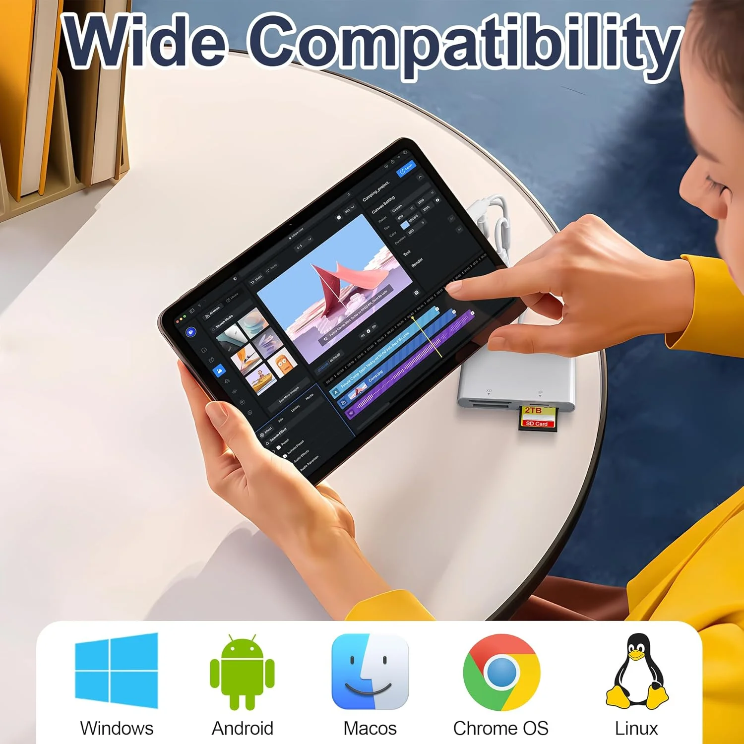 آداپتور کارت حافظه پرو دو - خواننده کارت حافظه SD/MS/XD/TF برای آیفون 17 16 15 14/اندروید/کامپیوتر، آداپتور دوربین دیجیتال کارت حافظه 4 در 1