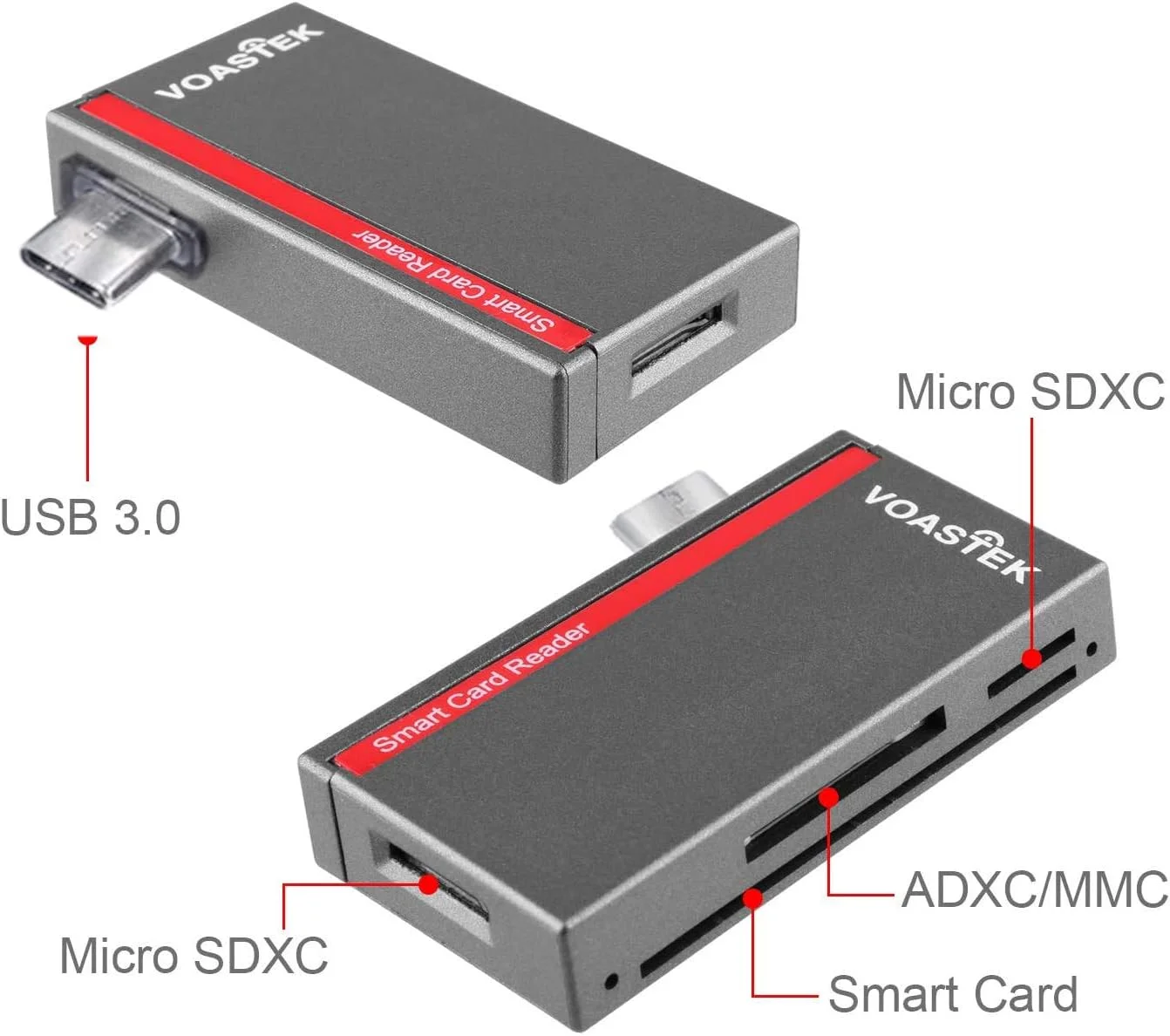 کارت خوان هوشمند USB C، کارت خوان CAC نظامی DOD سازگار با Mac، MacBook Pro، Chromebook و سایر لپتاپهای Type C | دارای 3 اسلات داخلی کارت خوان حافظه SD/Micro SD کارت خوان هوشمند USB C، کارت خوان CAC نظامی DOD سازگار با Mac، MacBook Pro، Chromebook و سایر لپتاپهای Type C | دارای 3 اسلات داخلی کارت خوان حافظه SD/Micro SD