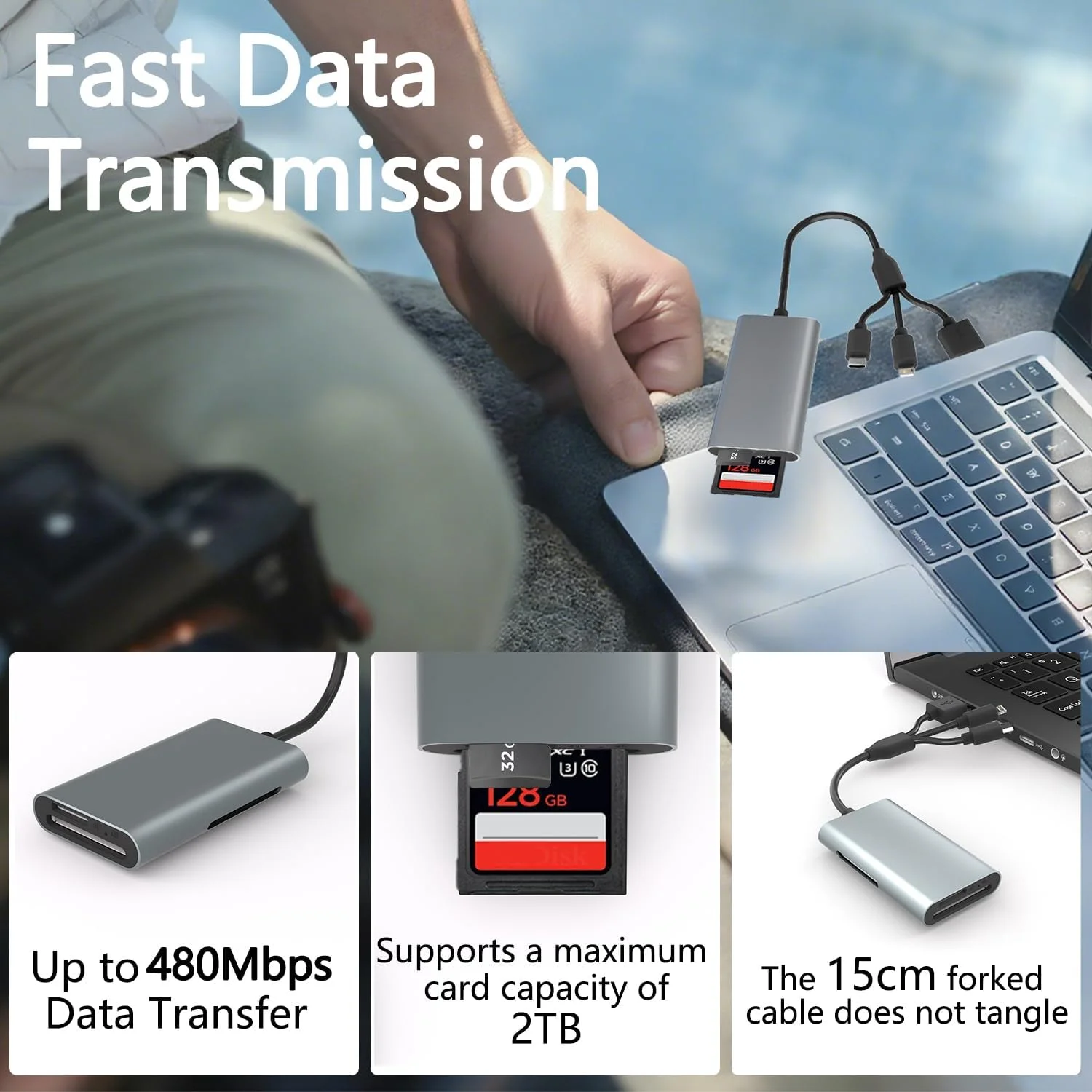 آداپتور کارت حافظه پرو دو - کارت خوان 4 در 1 SD/TF/MS/XD برای آیفون 16/15/14/آیپد/کامپیوتر/اندروید/مک، آداپتور کارت خوان چند منظوره لایتنینگ/USB-C/USB-A برای دوربین دیجیتال سونی سایبرشات آداپتور کارت حافظه پرو دو - کارت خوان 4 در 1 SD/TF/MS/XD برای آیفون 16/15/14/آیپد/کامپیوتر/اندروید/مک، آداپتور کارت خوان چند منظوره لایتنینگ/USB-C/USB-A برای دوربین دیجیتال سونی سایبرشات