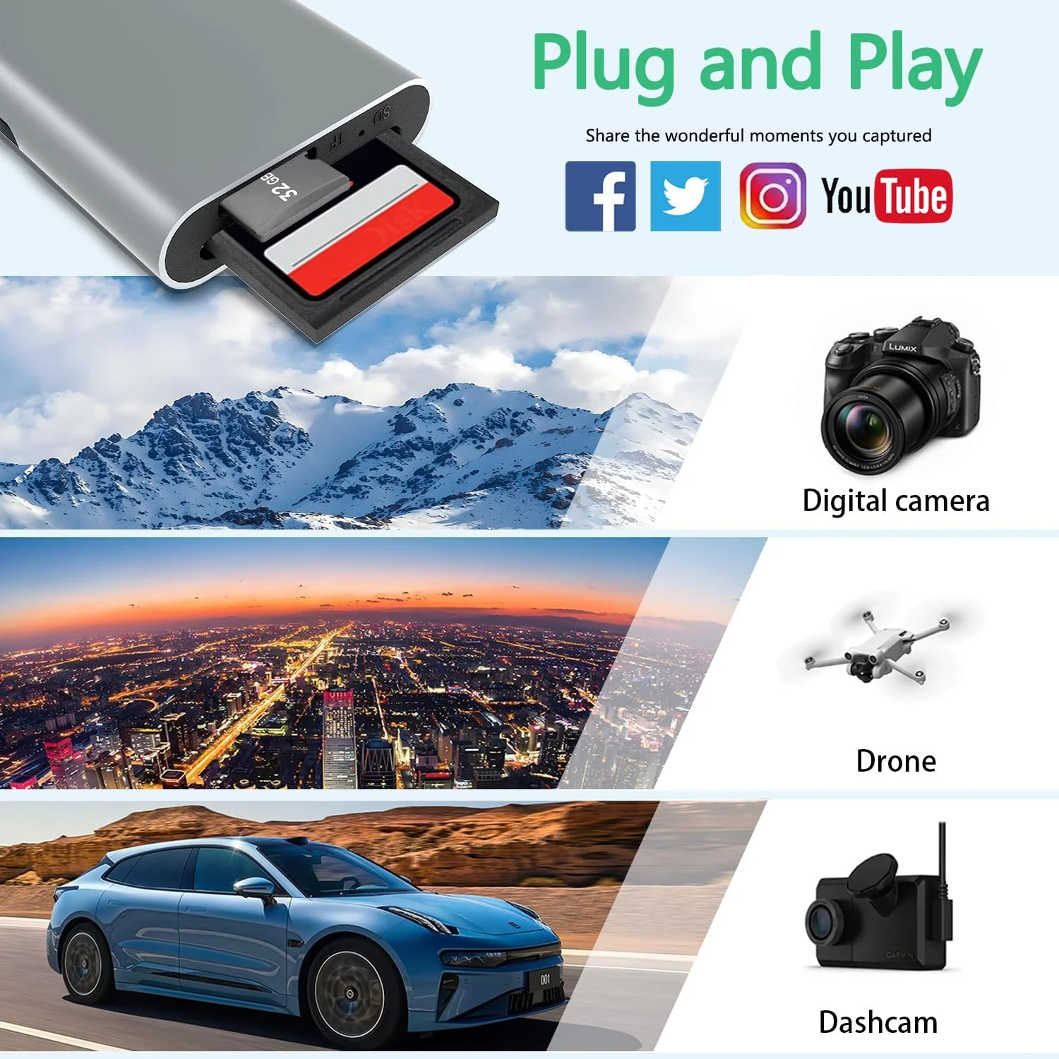 آداپتور کارت حافظه پرو دو - کارت خوان 4 در 1 SD/TF/MS/XD برای آیفون 16/15/14/آیپد/کامپیوتر/اندروید/مک، آداپتور کارت خوان چند منظوره لایتنینگ/USB-C/USB-A برای دوربین دیجیتال سونی سایبرشات آداپتور کارت حافظه پرو دو - کارت خوان 4 در 1 SD/TF/MS/XD برای آیفون 16/15/14/آیپد/کامپیوتر/اندروید/مک، آداپتور کارت خوان چند منظوره لایتنینگ/USB-C/USB-A برای دوربین دیجیتال سونی سایبرشات