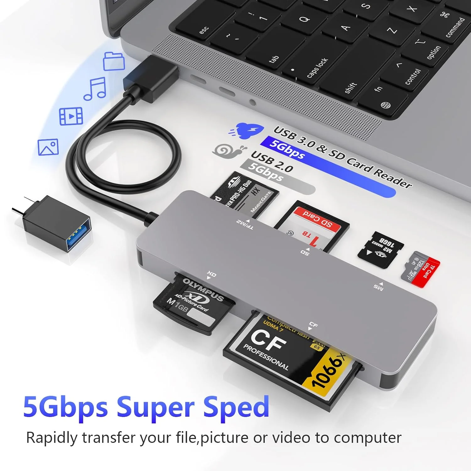 کارت خوان چند منظوره حافظه، آداپتور کارت خوان 6 در 1 USB C USB 3.0 به SD TF XD CF MS M2، پشتیبانی از کارت های SD SDXC SDHC CF CFI TF Micro SD Micro SDXC Micro SDHC MS MMC UHS-I، برای ویندوز/مک/لینوکس/اندروید کارت خوان چند منظوره حافظه، آداپتور کارت خوان 6 در 1 USB C USB 3.0 به SD TF XD CF MS M2، پشتیبانی از کارت های SD SDXC SDHC CF CFI TF Micro SD Micro SDXC Micro SDHC MS MMC UHS-I، برای ویندوز/مک/لینوکس/اندروید