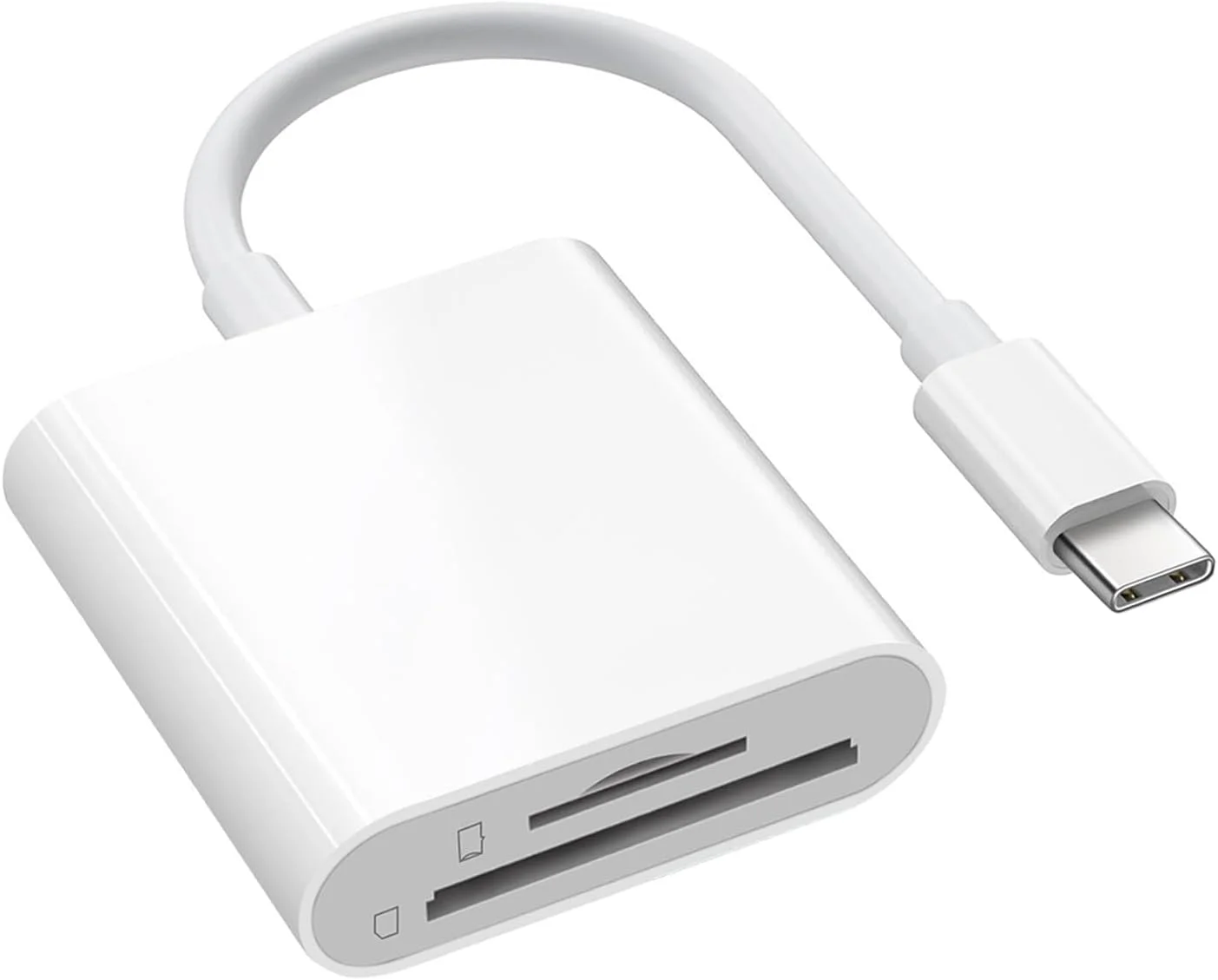 کارت خوان USB C SD برای آیفون 15 و 16/آیپد/مک بوک/مک، کارت خوان دوگانه USB Type C به SD، پشتیبانی از آداپتور کارت حافظه SD و MicroSD، نمایشگر دوربین Trail، اتصال و پخش برای دستگاه های USBC Typec بیشتر