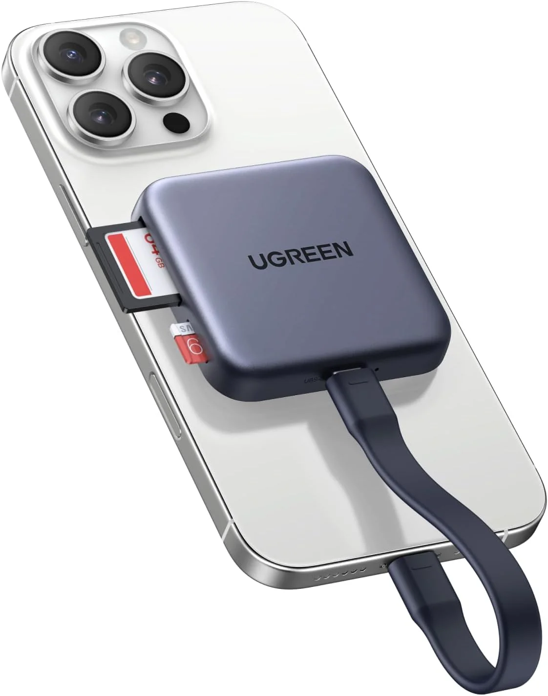 کارت خوان مغناطیسی USB C SD 4.0 UGRREN، آداپتور کارت خوان حافظه Micro SD قابل حمل برای آیفون 16/15 مک بوک سازگار با سرعت 312 مگابایت بر ثانیه SD/TF/Micro SD