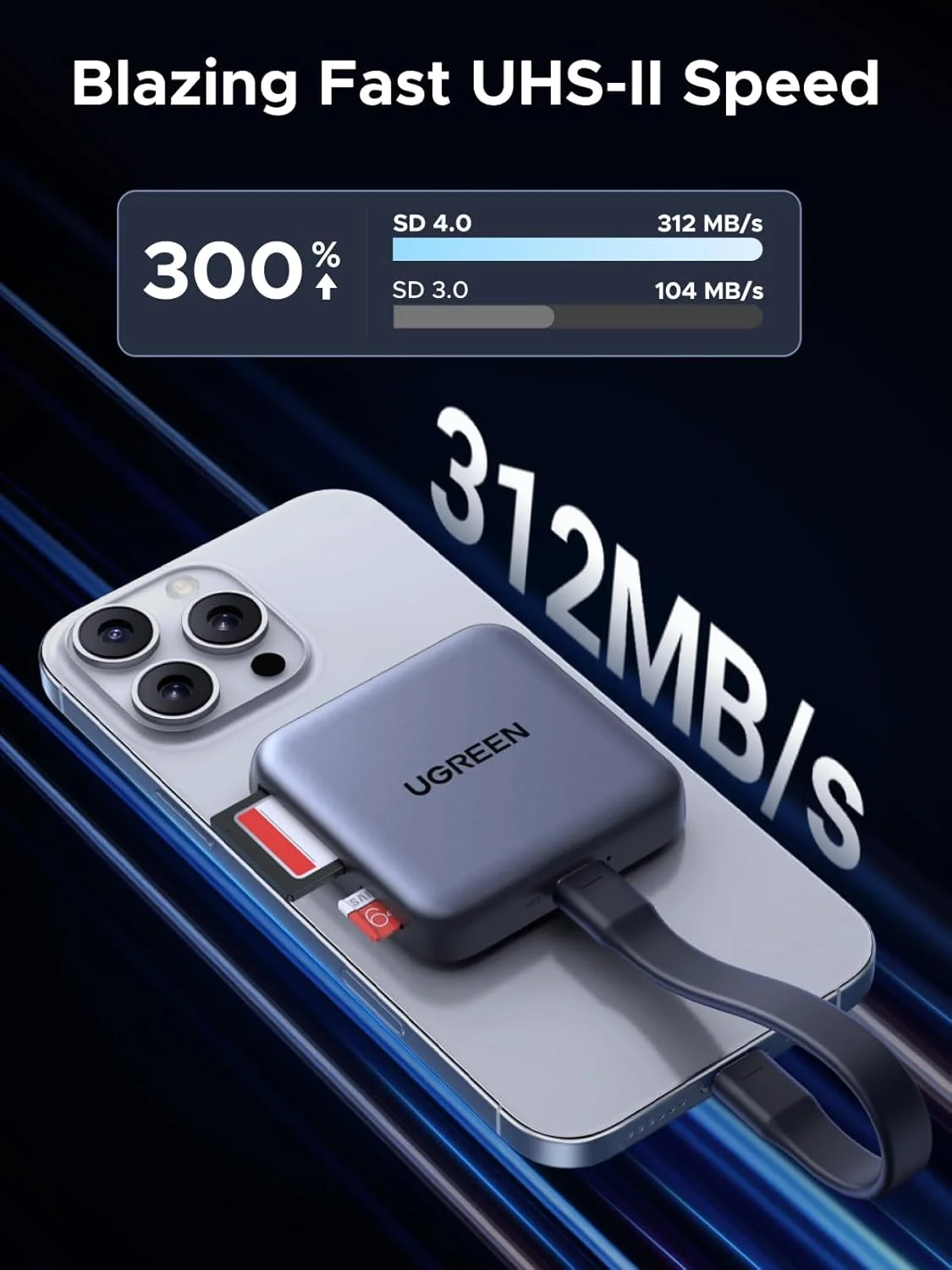 کارت خوان مغناطیسی USB C SD 4.0 UGRREN، آداپتور کارت خوان حافظه Micro SD قابل حمل برای آیفون 16/15 مک بوک سازگار با سرعت 312 مگابایت بر ثانیه SD/TF/Micro SD کارت خوان مغناطیسی USB C SD 4.0 UGRREN، آداپتور کارت خوان حافظه Micro SD قابل حمل برای آیفون 16/15 مک بوک سازگار با سرعت 312 مگابایت بر ثانیه SD/TF/Micro SD