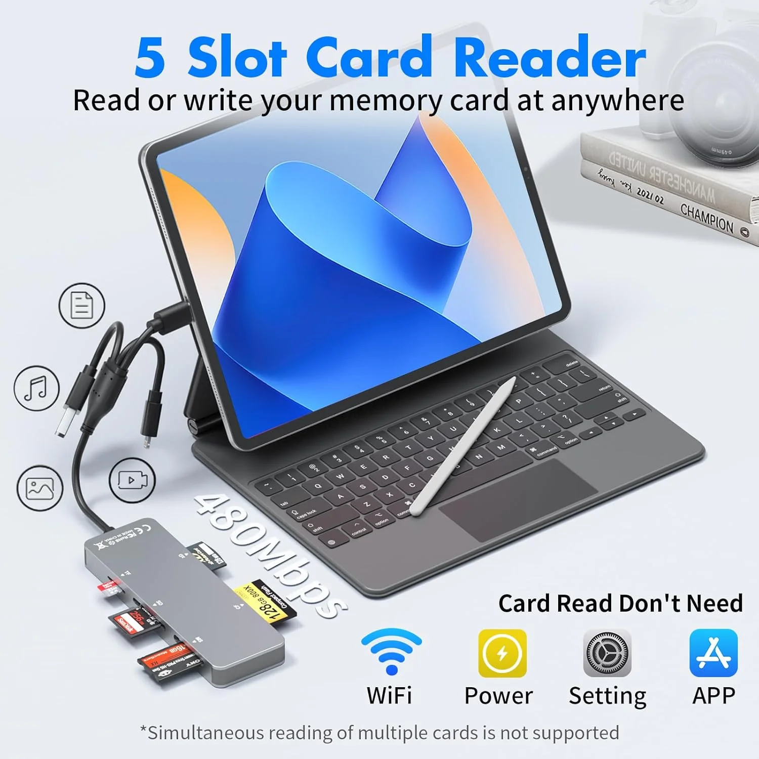 آداپتور مموری استیک پرو دو برای آیفون/کامپیوتر/آیپد، کارت خوان 5 در 1 مموری استیک پرو دو برای کارت های SD/TF/CF/MS/XD، کارت خوان XD آلومینیومی قابل حمل با پورت های لایتنینگ/USB-C/USB-A آداپتور مموری استیک پرو دو برای آیفون/کامپیوتر/آیپد، کارت خوان 5 در 1 مموری استیک پرو دو برای کارت های SD/TF/CF/MS/XD، کارت خوان XD آلومینیومی قابل حمل با پورت های لایتنینگ/USB-C/USB-A