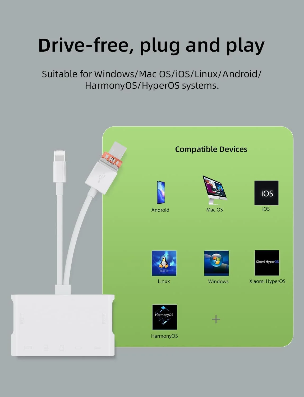 کارت خوان حافظه، کارت خوان SD 7 در 1 و آداپتور USB OTG با اسلات های کارت Micro SD و SD، کارت خوان SD برای i-Phone/i-Pad، دستگاه های USB-C و USB-A، پشتیبانی از SDHC/SDXC/MMC Apple iOS کارت خوان حافظه، کارت خوان SD 7 در 1 و آداپتور USB OTG با اسلات های کارت Micro SD و SD، کارت خوان SD برای i-Phone/i-Pad، دستگاه های USB-C و USB-A، پشتیبانی از SDHC/SDXC/MMC Apple iOS