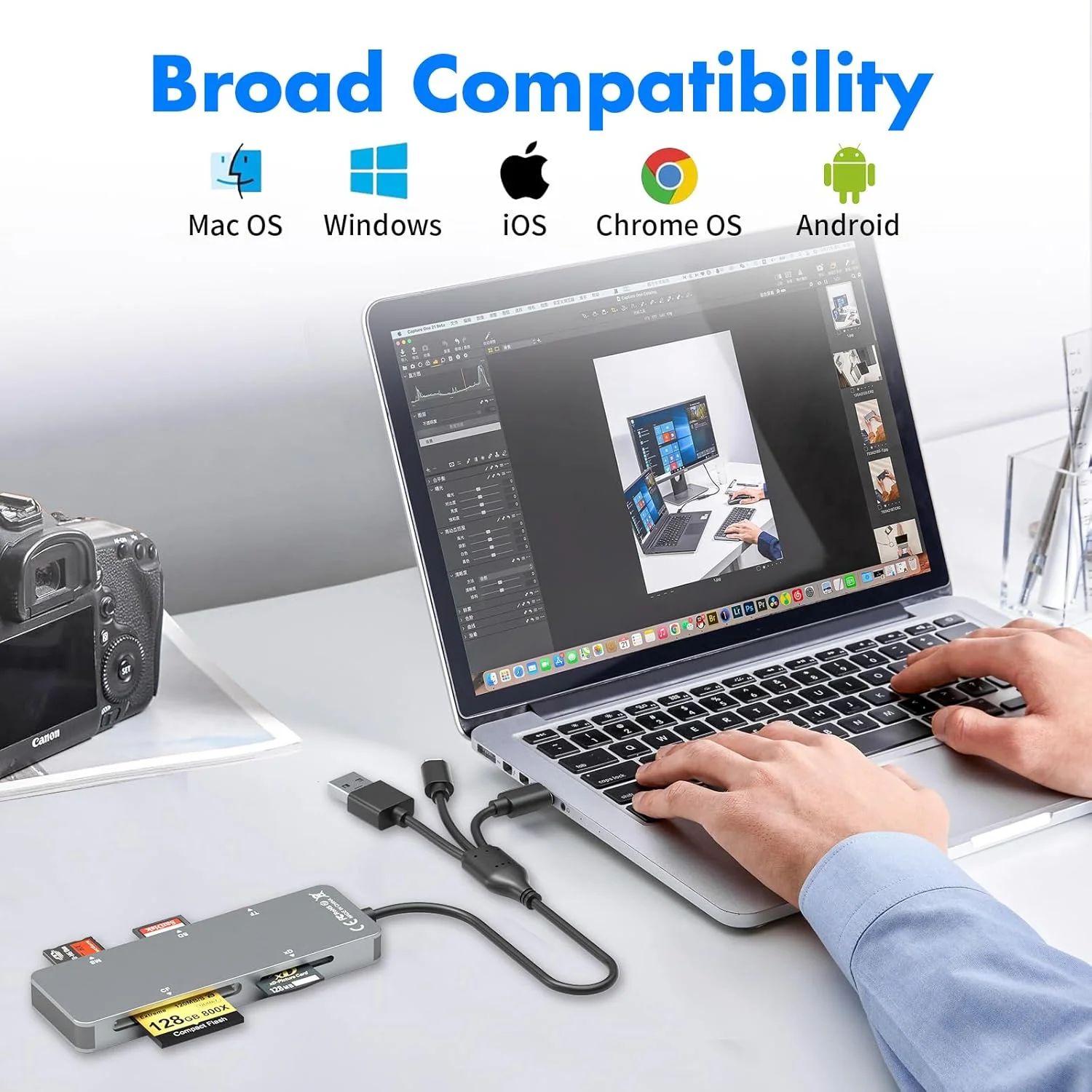 آداپتور مموری استیک پرو دو برای آیفون/کامپیوتر/آیپد، کارت خوان 5 در 1 مموری استیک پرو دو برای کارت های SD/TF/CF/MS/XD، کارت خوان XD آلومینیومی قابل حمل با پورت های لایتنینگ/USB-C/USB-A آداپتور مموری استیک پرو دو برای آیفون/کامپیوتر/آیپد، کارت خوان 5 در 1 مموری استیک پرو دو برای کارت های SD/TF/CF/MS/XD، کارت خوان XD آلومینیومی قابل حمل با پورت های لایتنینگ/USB-C/USB-A