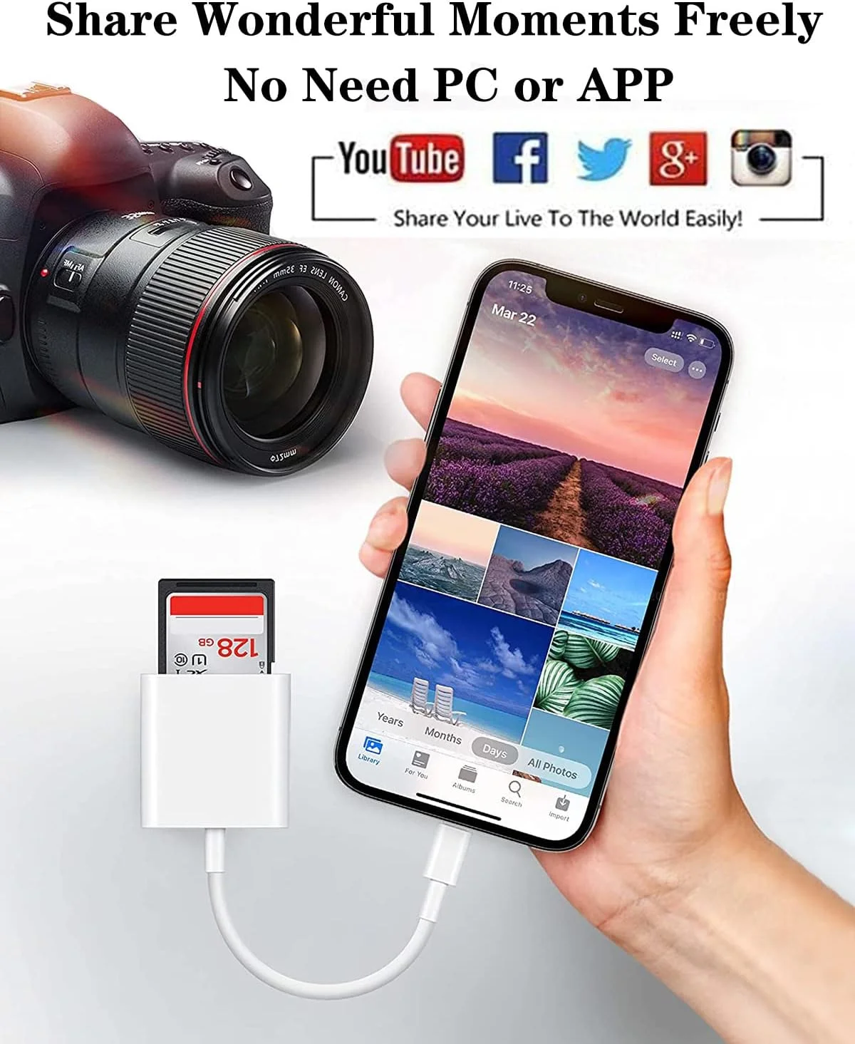 تبدیل لایتنینگ اپل به کارت حافظه SD و TF با دو درگاه برای آیفون/آیپد، آداپتور کارت حافظه دوربین 2 در 1 میکرو SD TF، اتصال و استفاده آسان تبدیل لایتنینگ اپل به کارت حافظه SD و TF با دو درگاه برای آیفون/آیپد، آداپتور کارت حافظه دوربین 2 در 1 میکرو SD TF، اتصال و استفاده آسان