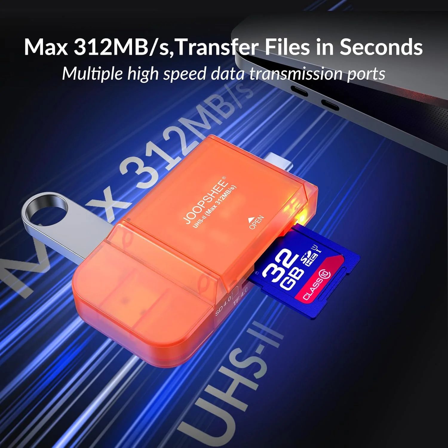 کارت خوان USB Type C 3.0 3.1 SD و MicroSD 4.0، آداپتور حافظه خارجی دو اسلات UHS-II با سرعت بالا 312 مگابایت بر ثانیه برای MicroSD، SDXC، SDHC، سازگار با تلفن/پد 15/16، مک پرو/ایر، لپ تاپ، تبلت کارت خوان USB Type C 3.0 3.1 SD و MicroSD 4.0، آداپتور حافظه خارجی دو اسلات UHS-II با سرعت بالا 312 مگابایت بر ثانیه برای MicroSD، SDXC، SDHC، سازگار با تلفن/پد 15/16، مک پرو/ایر، لپ تاپ، تبلت