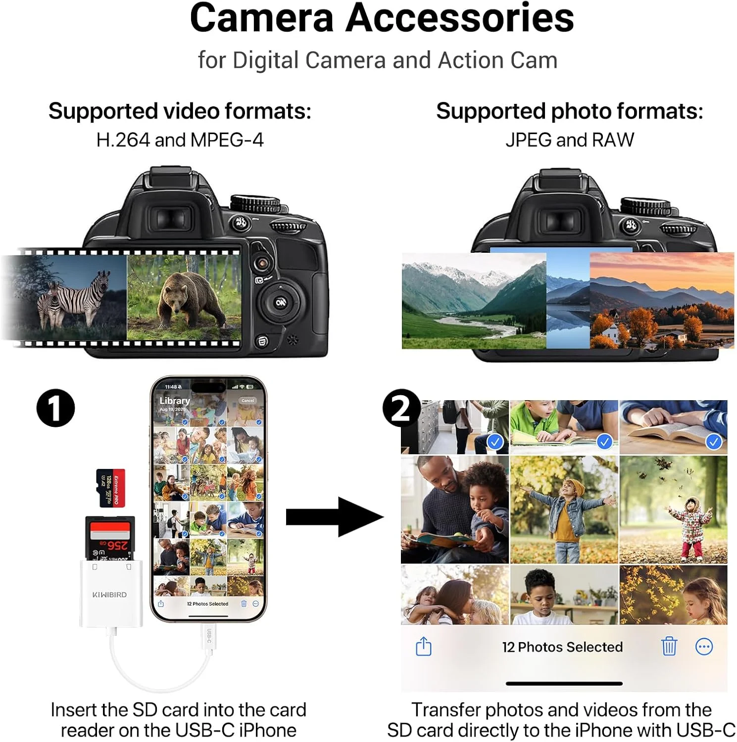 آداپتور دوربین دیجیتال به آیفون 17 16 15 ایر پلاس پرو مکس، کارت SD به USB C، کارت خوان میکرو SD برای آیفون 16 USB C SDHC SDXC برای مک بوک ایر آیپد گلکسی S25 S24 آداپتور دوربین دیجیتال به آیفون 17 16 15 ایر پلاس پرو مکس، کارت SD به USB C، کارت خوان میکرو SD برای آیفون 16 USB C SDHC SDXC برای مک بوک ایر آیپد گلکسی S25 S24