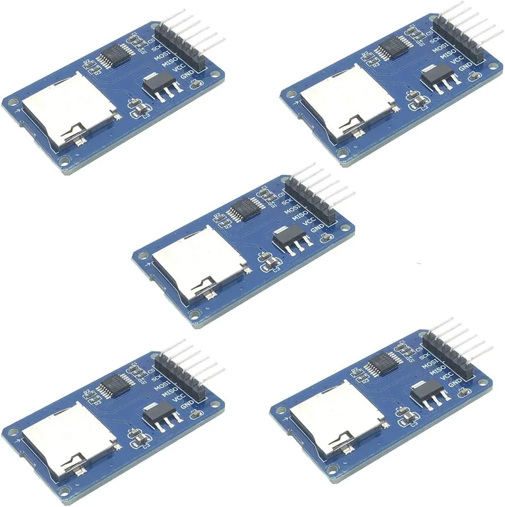 HiLetgo 5 عدد ماژول آداپتور کارت Micro SD TF، ماژول درایور رابط SPI 6 پین با تبدیل سطح تراشه برای Arduino UNO R3 MEGA 2560 Due HiLetgo 5 عدد ماژول آداپتور کارت Micro SD TF، ماژول درایور رابط SPI 6 پین با تبدیل سطح تراشه برای Arduino UNO R3 MEGA 2560 Due