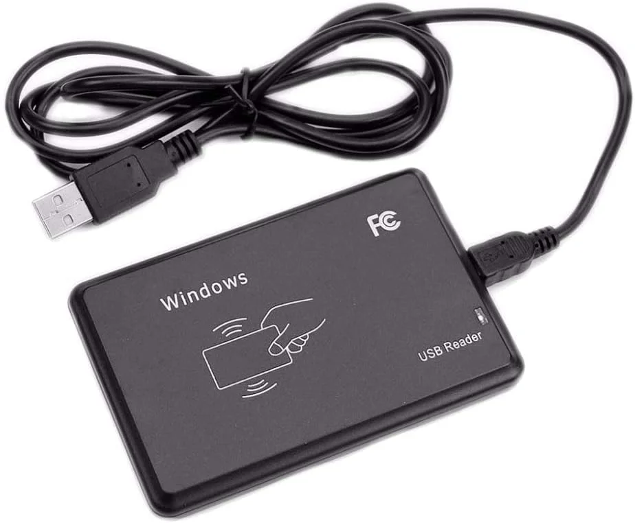HiLetgo کارتخوان USB RFID با فرکانس 125Khz مدل EM4100، کارتخوان کشیدنی، اتصال آسان با کابل (فقط کارت های شناسایی 125kHz را می خواند، کارت IC را نمی خواند. تصاویر محصول را ببینید)