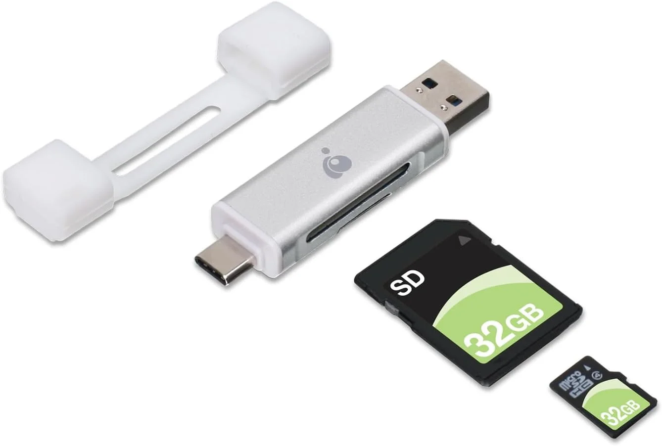 کارت خوان دوگانه USB-C آی اوگیر - با USB Type A - SDXC - SDHC - SD - MMC - RS-MMC - Micro SDXC - Micro SD - Micro SDHC - UHS-I