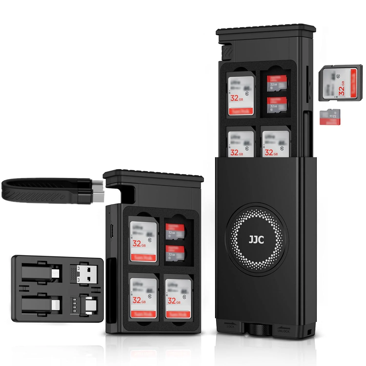 کیس کارت کابل، کارت خوان SD پرسرعت، کابل شارژ USB-C 3.1 Gen 2 چندگانه با آداپتور تبدیل لایت/USB A/MicroUSB/OTG و نگهدارنده کارت SD/TF برای انتقال داده تلفن، دوربین، کامپیوتر، پهپاد در سفر کیس کارت کابل، کارت خوان SD پرسرعت، کابل شارژ USB-C 3.1 Gen 2 چندگانه با آداپتور تبدیل لایت/USB A/MicroUSB/OTG و نگهدارنده کارت SD/TF برای انتقال داده تلفن، دوربین، کامپیوتر، پهپاد در سفر