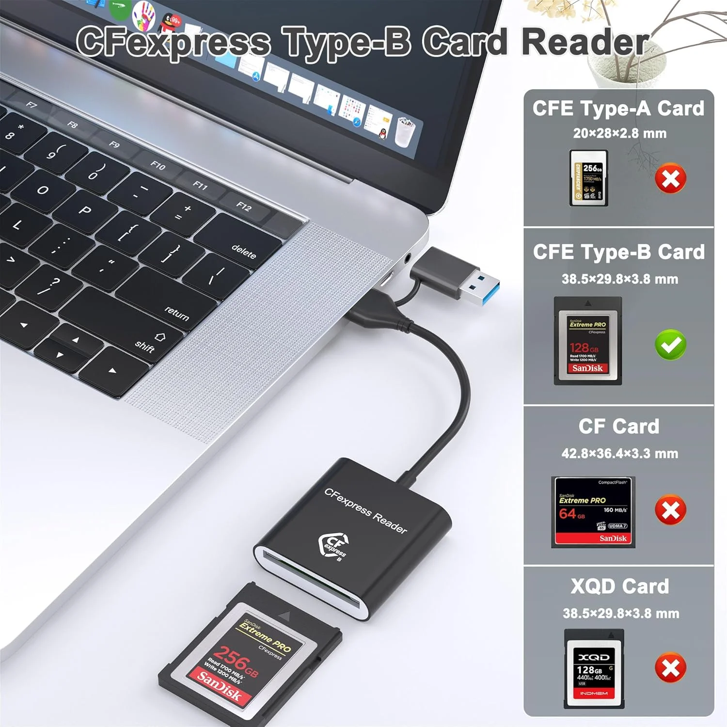 کارت خوان CF Express Type B با USB 3.2 (Gen 2) 10Gbps، آداپتور CFexpress Type-B دو در یک USB-C و USB-A، سازگار با ویندوز/مک/لینوکس/اندروید، برای کامپیوتر، آیفون 16/15، لپ تاپ، تبلت، تلفن های هوشمند کارت خوان CF Express Type B با USB 3.2 (Gen 2) 10Gbps، آداپتور CFexpress Type-B دو در یک USB-C و USB-A، سازگار با ویندوز/مک/لینوکس/اندروید، برای کامپیوتر، آیفون 16/15، لپ تاپ، تبلت، تلفن های هوشمند