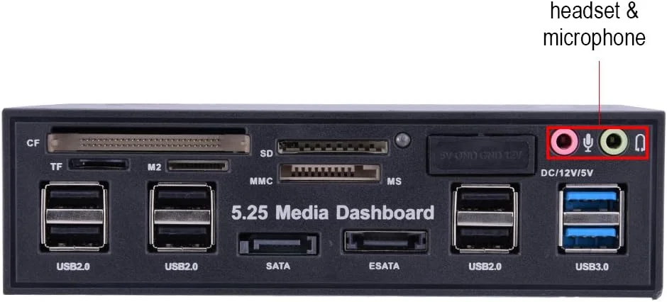پنل جلویی داشبورد رسانه 5.25 اینچی، هاب USB 3.0 چند منظوره، کارت خوان TF M2 SD MS، پنل ورودی/خروجی جلویی دسکتاپ، کارت خوان داخلی (M2 / TF/SD/MMC/MS/CF) پنل جلویی داشبورد رسانه 5.25 اینچی، هاب USB 3.0 چند منظوره، کارت خوان TF M2 SD MS، پنل ورودی/خروجی جلویی دسکتاپ، کارت خوان داخلی (M2 / TF/SD/MMC/MS/CF)