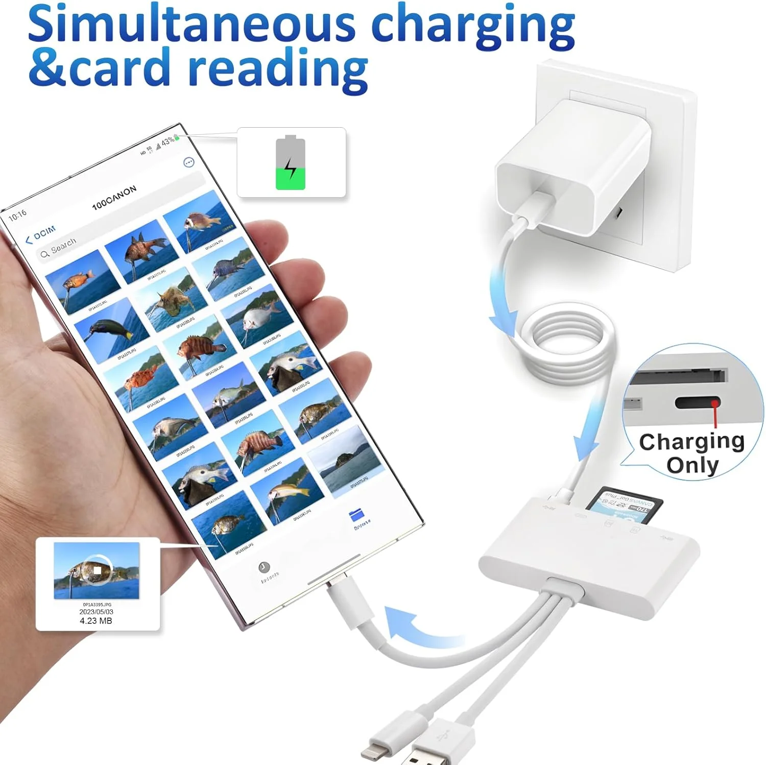 کارت خوان حافظه 5 در 1، آداپتور Type C دارای گواهی MFi برای مک، آیپد، دستگاه های USB C و USB A، پشتیبانی از SD/Micro SD/SDHC/SDXC/MMC کارت خوان حافظه 5 در 1، آداپتور Type C دارای گواهی MFi برای مک، آیپد، دستگاه های USB C و USB A، پشتیبانی از SD/Micro SD/SDHC/SDXC/MMC