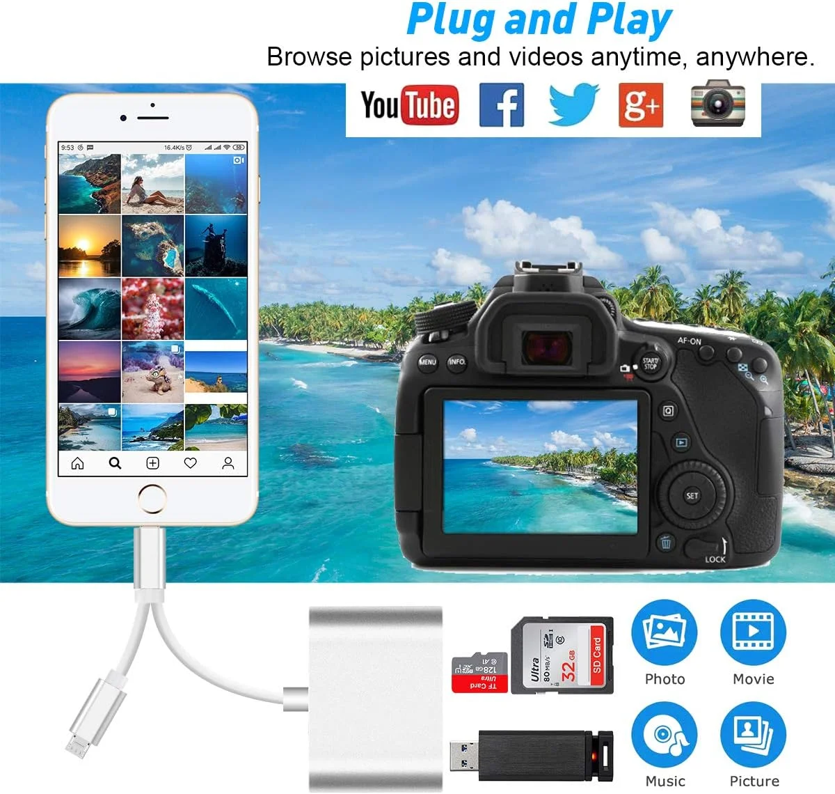 آداپتور کارت خوان حافظه Type C + Micro USB به SD و TF، کارت خوان دوگانه برای تلفن های هوشمند اندروید، دوربین، لپ تاپ و تبلت، سازگار با ویندوز/مک او اس/لینوکس، نقره ای آداپتور کارت خوان حافظه Type C + Micro USB به SD و TF، کارت خوان دوگانه برای تلفن های هوشمند اندروید، دوربین، لپ تاپ و تبلت، سازگار با ویندوز/مک او اس/لینوکس، نقره ای