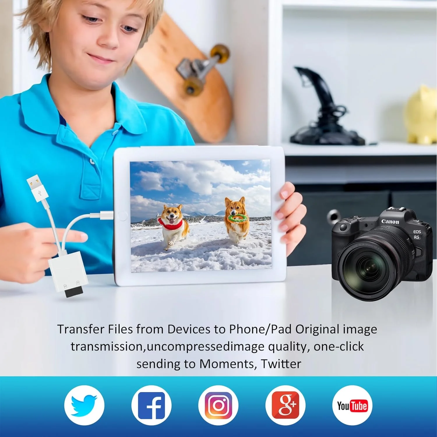 کارت خوان SD سه در یک برای آیفون آیپد با USB A و Type C، کارت خوان حافظه SD برای آیفون/آیپد/اندروید/مک بوک/کامپیوتر/تبلت/دوربین/هارد دیسک/فلش درایو، اتصال و استفاده کارت خوان SD سه در یک برای آیفون آیپد با USB A و Type C، کارت خوان حافظه SD برای آیفون/آیپد/اندروید/مک بوک/کامپیوتر/تبلت/دوربین/هارد دیسک/فلش درایو، اتصال و استفاده