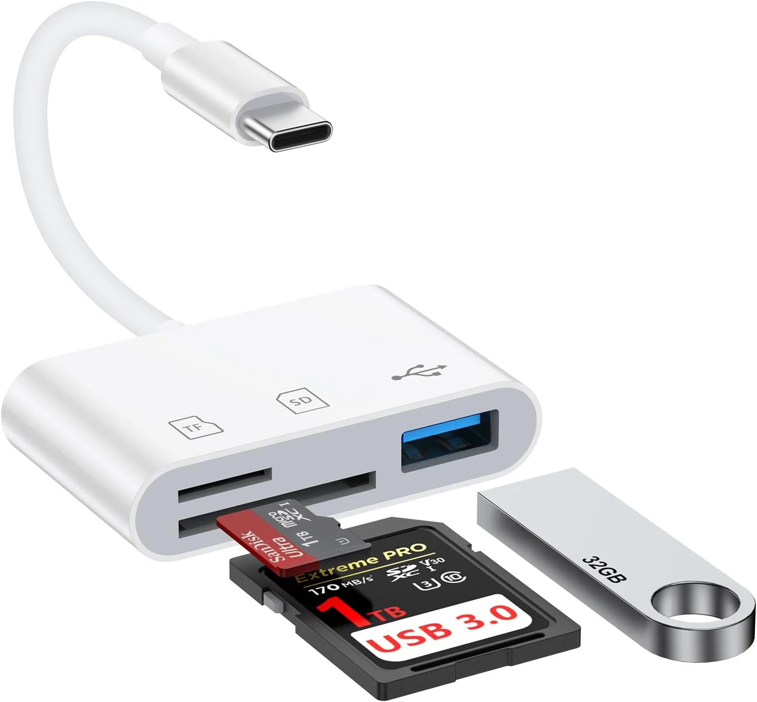 کارت خوان SD با پورت USB C برای آیفون 17 پرو/17 پرو مکس/17/17 ایر/16/15، آداپتور دوربین دیجیتال 3 در 1 با پورت Type C و کارت خوان حافظه Micro SD برای سامسونگ، مک بوک، آیپد پرو، کروم بوک، دوربین و دستگاه های USB Type C کارت خوان SD با پورت USB C برای آیفون 17 پرو/17 پرو مکس/17/17 ایر/16/15، آداپتور دوربین دیجیتال 3 در 1 با پورت Type C و کارت خوان حافظه Micro SD برای سامسونگ، مک بوک، آیپد پرو، کروم بوک، دوربین و دستگاه های USB Type C