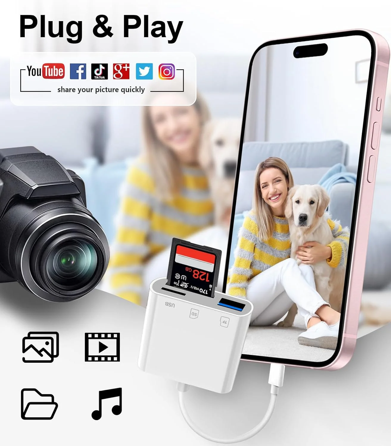 کارت خوان USB C SD برای آیفون 15-17، آداپتور کارت حافظه USB C به Micro SD برای آیپد/مک پرو/ایر، کارت خوان دوربین USBC/Type C با پورت USB A برای آیفون 16 و دستگاه های USBC اندرویدی بیشتر کارت خوان USB C SD برای آیفون 15-17، آداپتور کارت حافظه USB C به Micro SD برای آیپد/مک پرو/ایر، کارت خوان دوربین USBC/Type C با پورت USB A برای آیفون 16 و دستگاه های USBC اندرویدی بیشتر