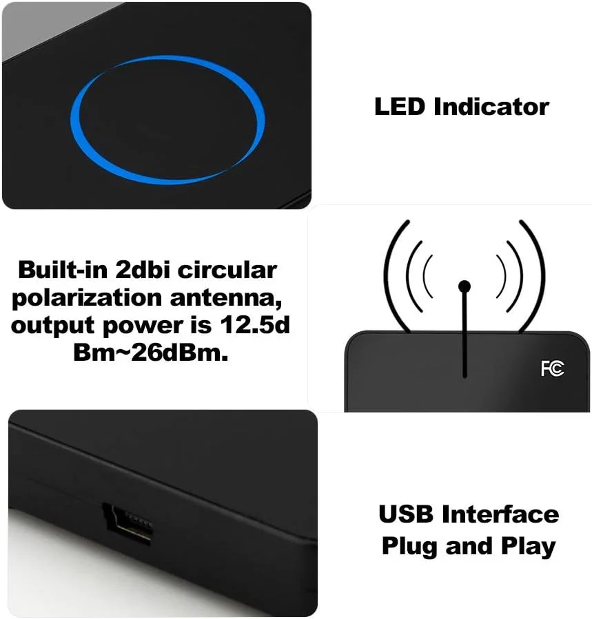 کارتخوان هوشمند USB UHF RFID 915 مگاهرتز، کارتخوان/نویسنده رومیزی بدون تماس USB، کارتخوان تگ الکترونیکی برای برچسب ISO18000-6C/ISO18000-6B کارتخوان هوشمند USB UHF RFID 915 مگاهرتز، کارتخوان/نویسنده رومیزی بدون تماس USB، کارتخوان تگ الکترونیکی برای برچسب ISO18000-6C/ISO18000-6B