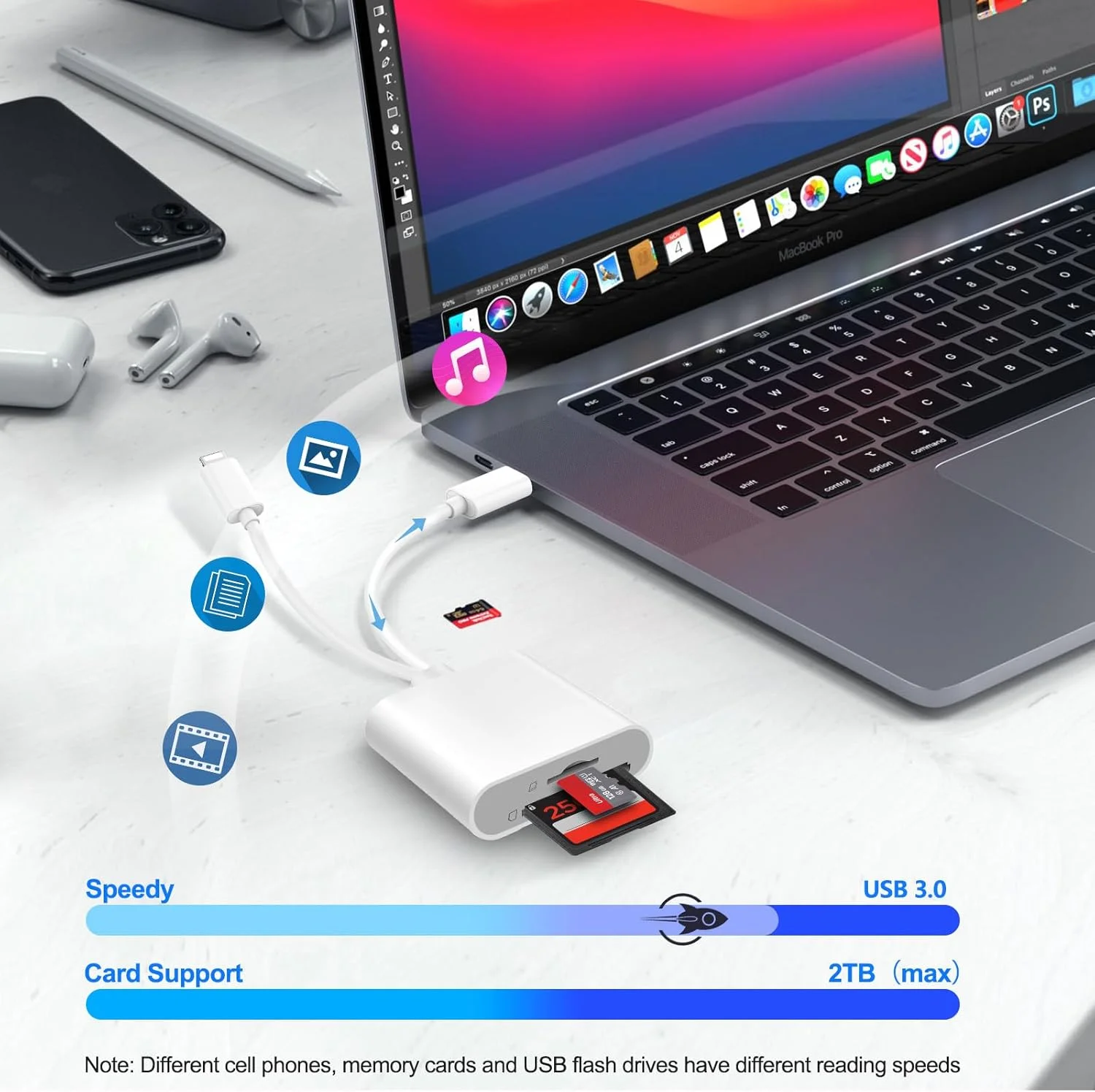 کارت خوان SD برای آیفون آیپد، کارت خوان حافظه با رابط دوگانه USB C و لایتنینگ، آداپتور دوربین دیجیتال به آیفون/مک بوک/لپ تاپ USBC برای کارت SD/TF/سیم کارت، اتصال و پخش آسان، لوازم جانبی دوربین کارت خوان SD برای آیفون آیپد، کارت خوان حافظه با رابط دوگانه USB C و لایتنینگ، آداپتور دوربین دیجیتال به آیفون/مک بوک/لپ تاپ USBC برای کارت SD/TF/سیم کارت، اتصال و پخش آسان، لوازم جانبی دوربین