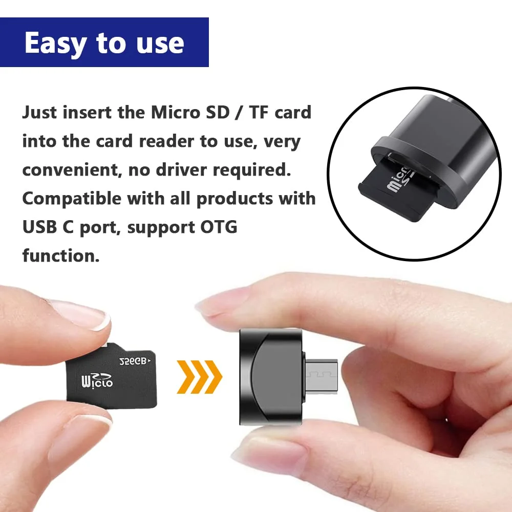کارت خوان USB C به Micro SD TF، آداپتور کارت خوان حافظه هوشمند Type C به Micro SD OTG سازگار با مک، آیپد پرو، سامسونگ و تلفن های اندرویدی، به همراه آداپتور Type C به USB (2 عدد) کارت خوان USB C به Micro SD TF، آداپتور کارت خوان حافظه هوشمند Type C به Micro SD OTG سازگار با مک، آیپد پرو، سامسونگ و تلفن های اندرویدی، به همراه آداپتور Type C به USB (2 عدد)