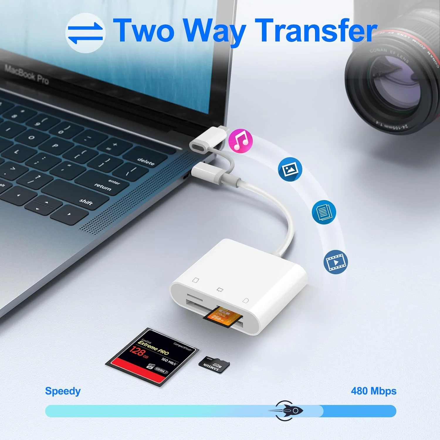 کارت خوان CF SD برای آیفون، آیپد، مک، دارای دو پورت (لایتنینگ و USB C)، آداپتور کارت حافظه دوربین دیجیتال به آیفون با 3 اسلات Compact Flash/SD/MicroSD، اتصال آسان برای تلفن های اندرویدی و لپ تاپ کارت خوان CF SD برای آیفون، آیپد، مک، دارای دو پورت (لایتنینگ و USB C)، آداپتور کارت حافظه دوربین دیجیتال به آیفون با 3 اسلات Compact Flash/SD/MicroSD، اتصال آسان برای تلفن های اندرویدی و لپ تاپ