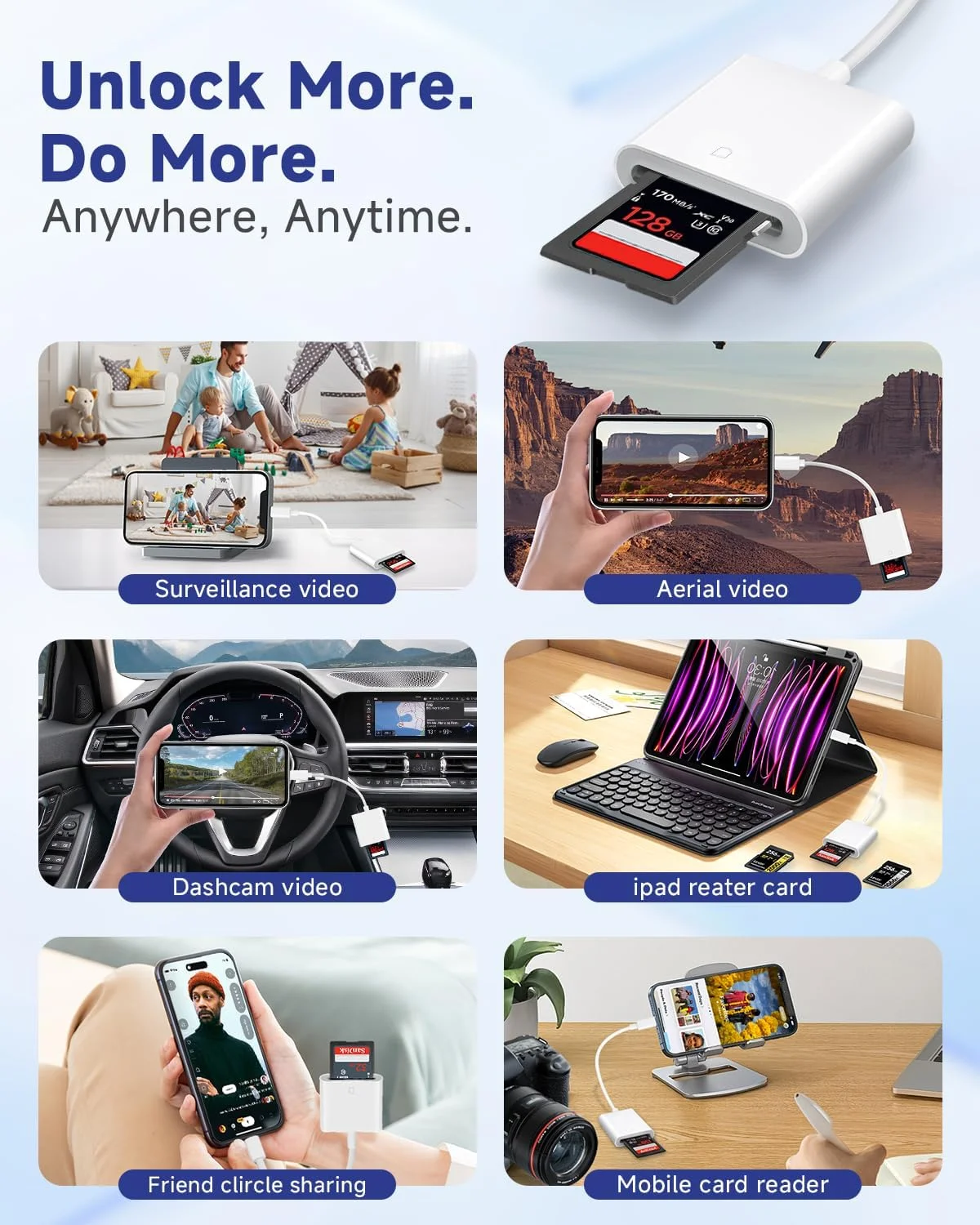 کارت خوان SD با پورت USB C، آداپتور دوربین دیجیتال Type C، اتصال آسان برای iPhone 15/16/17 Pro Max، iPad، MacBook، Galaxy، جنس TPE بادوام، برای دوربین های تله ای، عکاسان و مسافران - سفید کارت خوان SD با پورت USB C، آداپتور دوربین دیجیتال Type C، اتصال آسان برای iPhone 15/16/17 Pro Max، iPad، MacBook، Galaxy، جنس TPE بادوام، برای دوربین های تله ای، عکاسان و مسافران - سفید