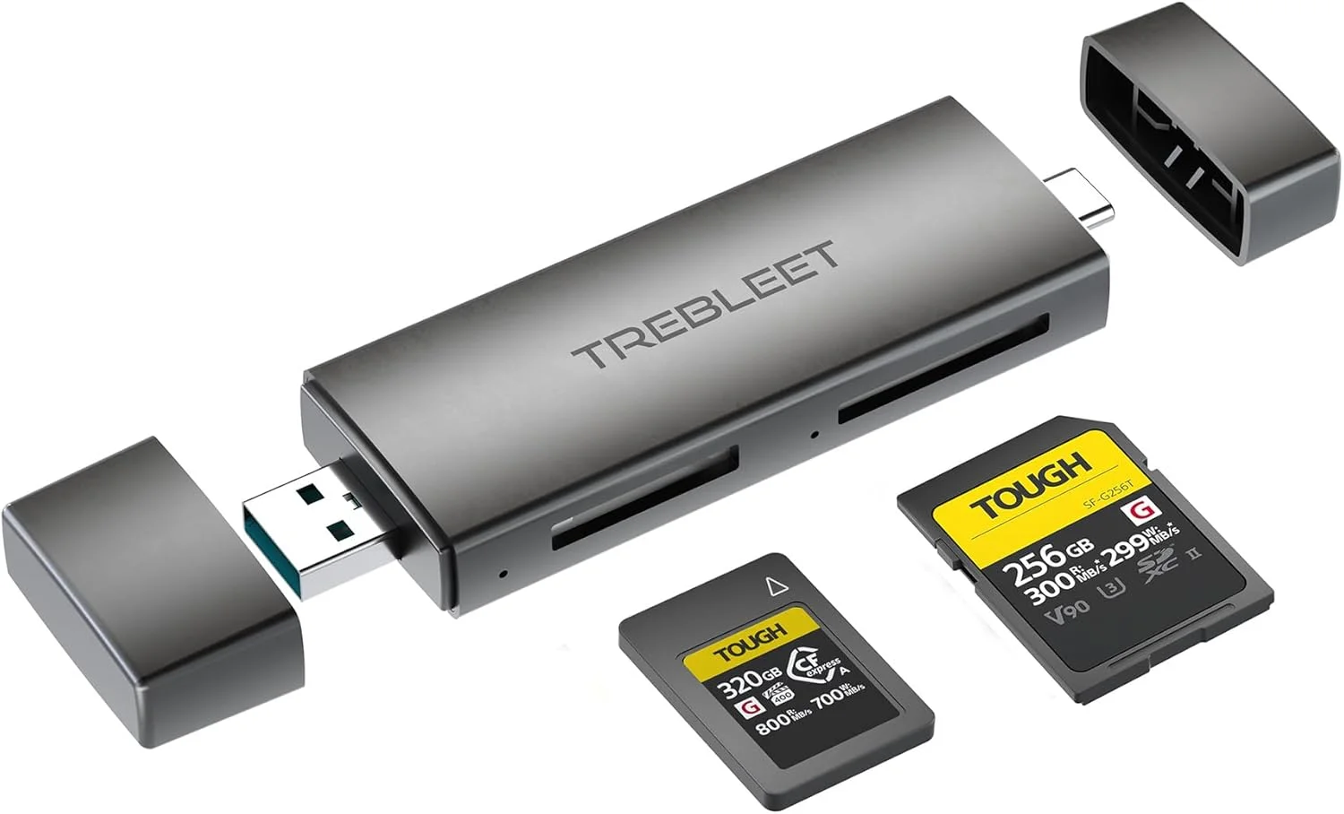 کارت خوان حافظه دوگانه CFexpress Type A و SD UHS-II، پورت USB 3.2 10Gbps 2 در 1 USB C و USB A، OTG برای آیفون 15 پرو/16 پرو/آیپد پرو/کامپیوتر/لپ تاپ/تلفن هوشمند/تبلت