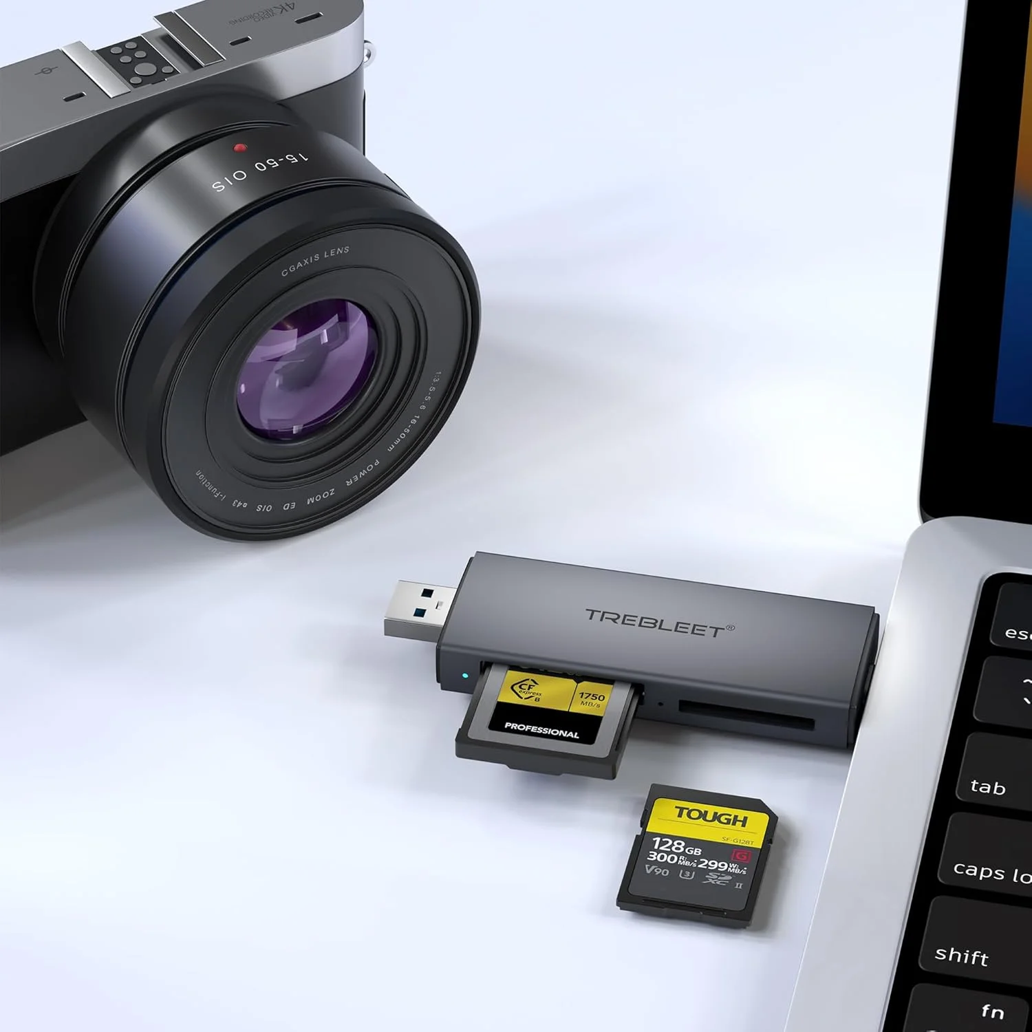 کارت خوان حافظه دو اسلاته CFexpress Type B و SD UHS-II، USB 3.2 10Gbps، پورت 2 در 1 USB C و USB A، OTG برای آیفون 15 پرو/آیپد پرو/کامپیوتر/لپ تاپ/تلفن هوشمند/تبلت