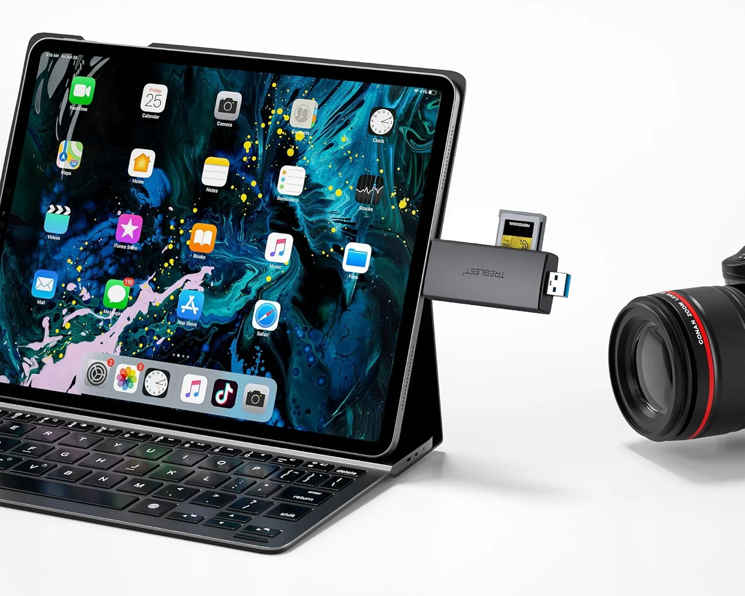 کارت خوان حافظه دو اسلاته CFexpress Type B و SD UHS-II، USB 3.2 10Gbps، پورت 2 در 1 USB C و USB A، OTG برای آیفون 15 پرو/آیپد پرو/کامپیوتر/لپ تاپ/تلفن هوشمند/تبلت