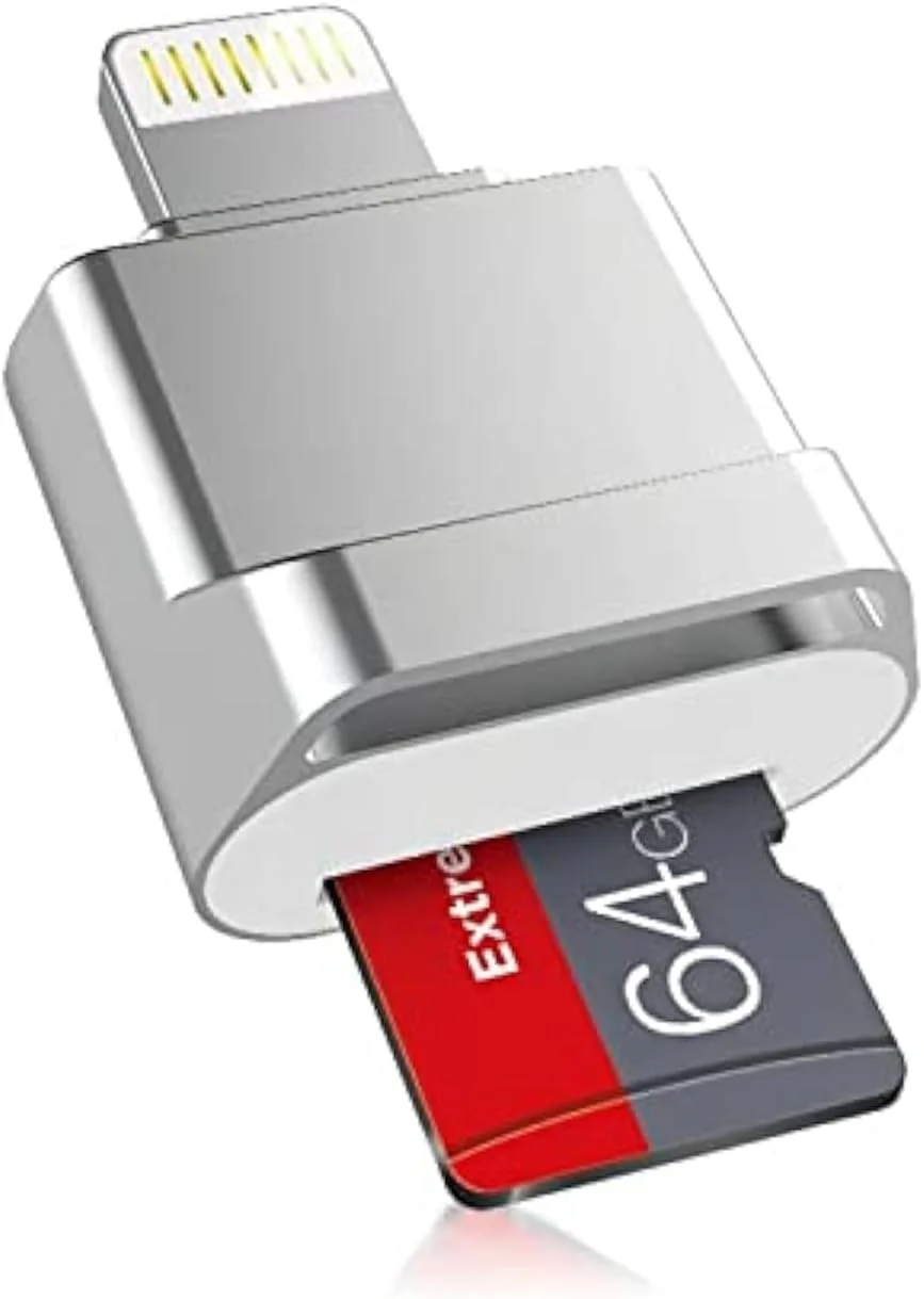 کارت خوان لایتنینگ به میکرو SD دارای تاییدیه MFi اپل برای آیفون و آیپد - پشتیبانی از iOS 13، exFAT و FAT32